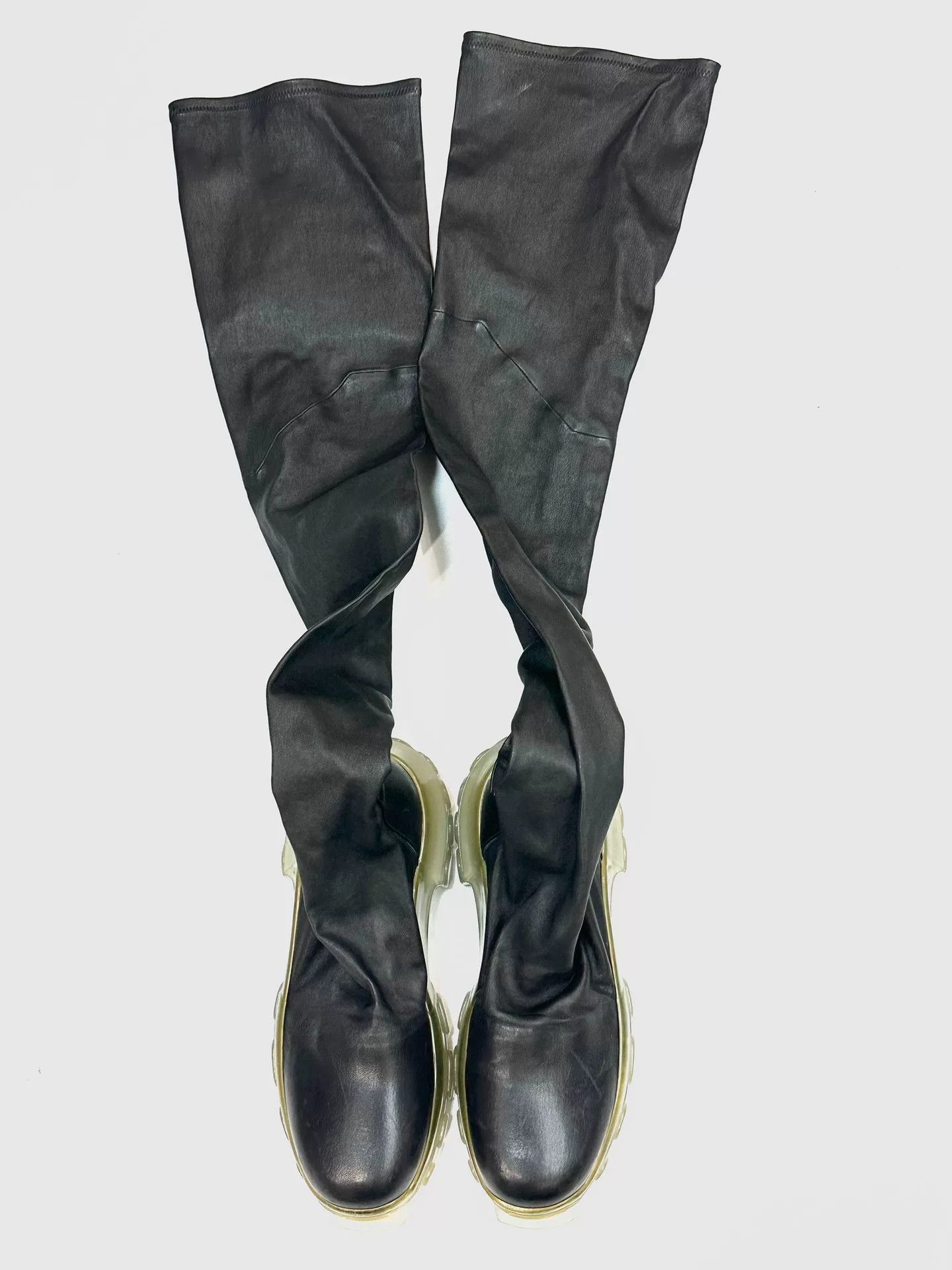 Rick Owens Rick Owens Over-Knee Transparent Sole Boots Size US 8 / IT 38 - 2 Thumbnail