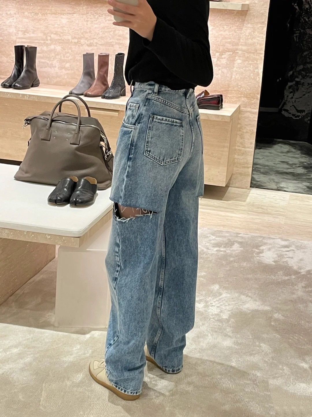 Maison Margiela Maison Margiela Slash High-Waist Wide-Leg Jeans Size 40" / US 18 - 5 Thumbnail
