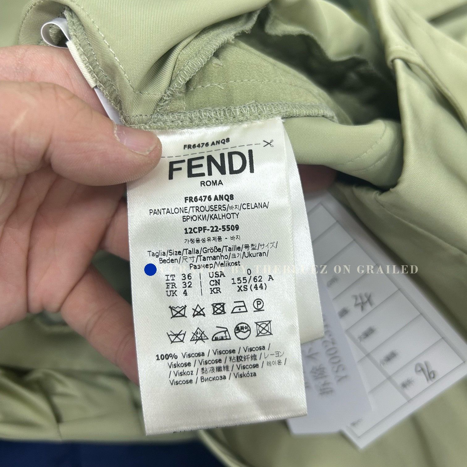 Fendi Fendi Light Green Pleated Cargo Pants 36 Size 36" / US 14 / IT 50 - 5 Thumbnail