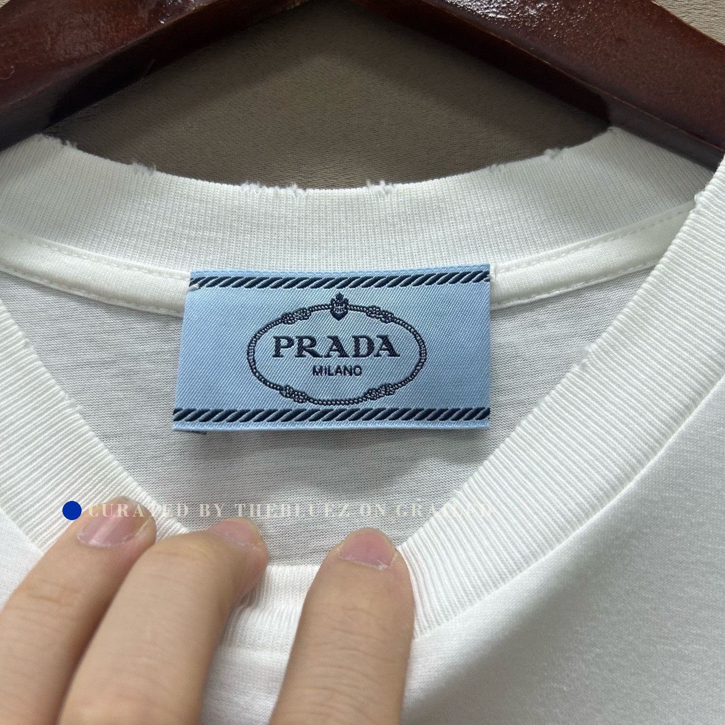 Prada Prada White Diamond Triangle Ribbed Knit Tee Size XS / US 0-2 / IT 36-38 - 4 Thumbnail