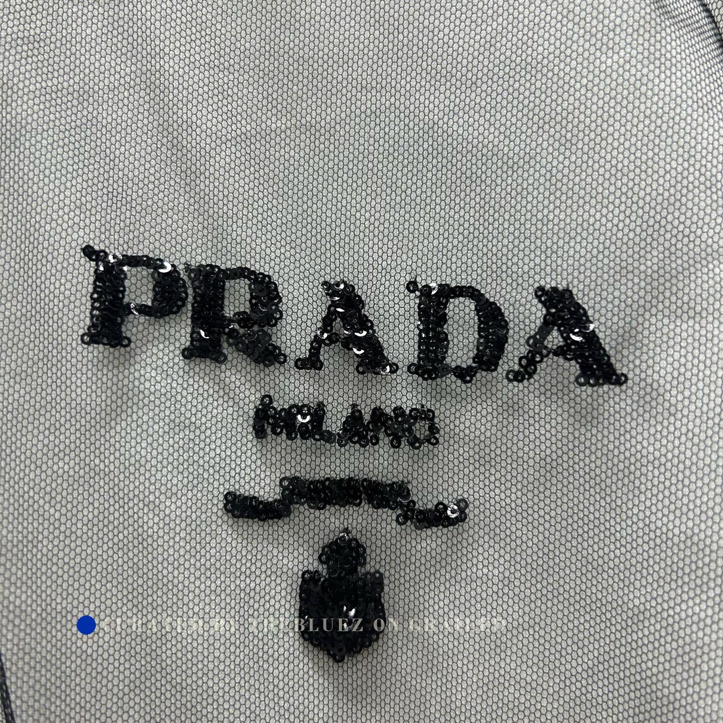 Prada Prada Sequin Logo Tulle Two-Piece Top Size M / US 6-8 / IT 42-44 - 3 Thumbnail
