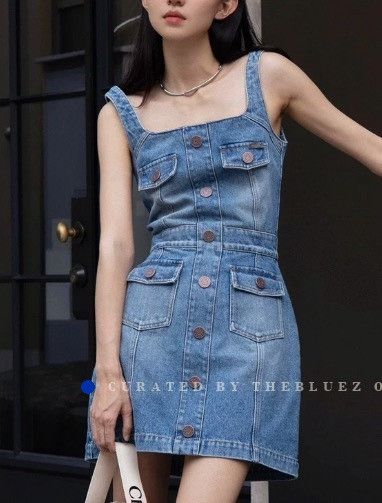 Balmain Balmain Blue Washed Denim Dress Size S / US 4 / IT 40 - 5 Thumbnail