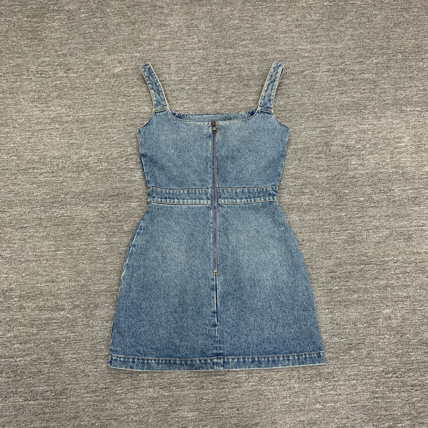 Balmain Balmain Blue Washed Denim Dress Size S / US 4 / IT 40 - 2 Thumbnail