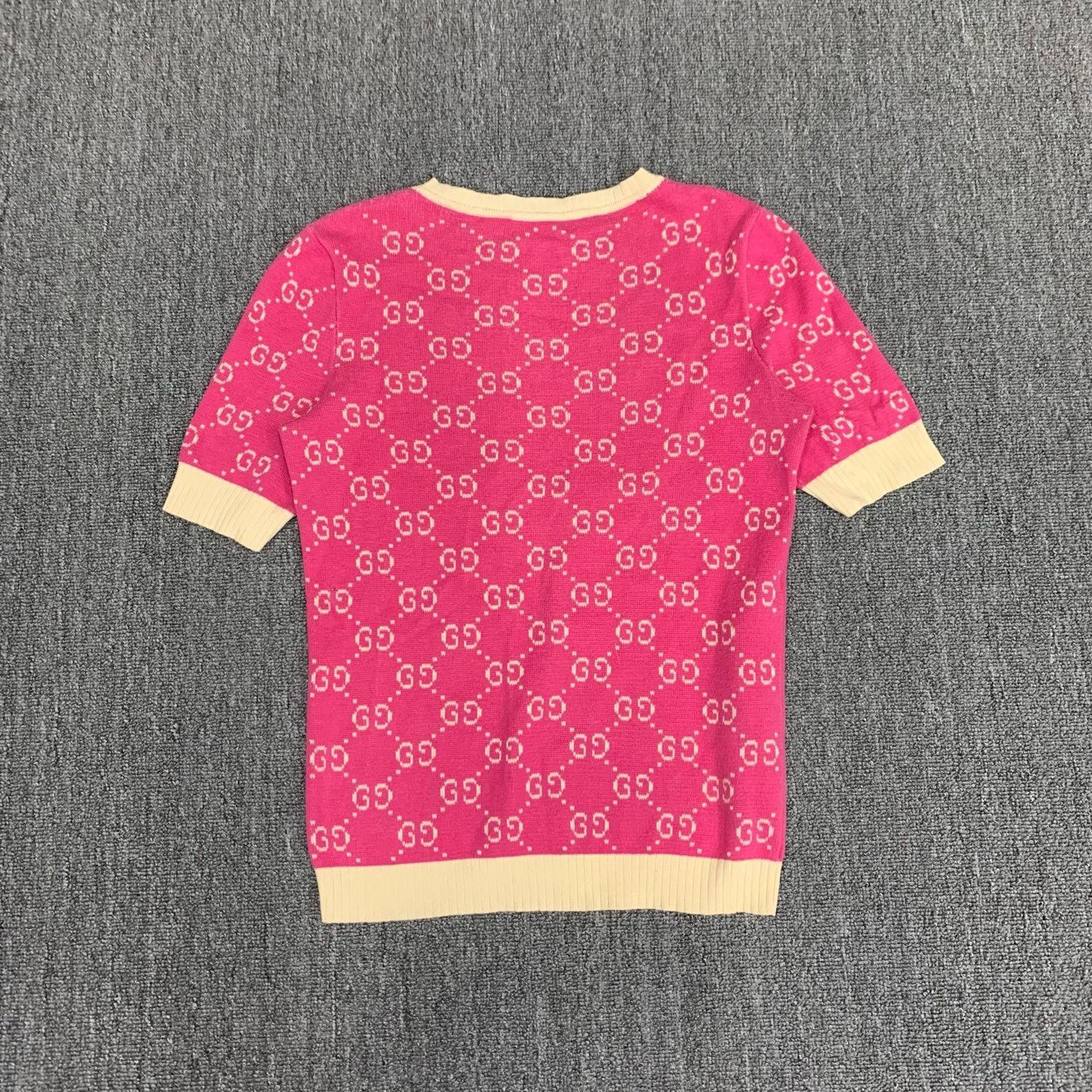 Gucci Gucci Pink Logo Knit Short Sleeve Size XS / US 0-2 / IT 36-38 - 2 Thumbnail