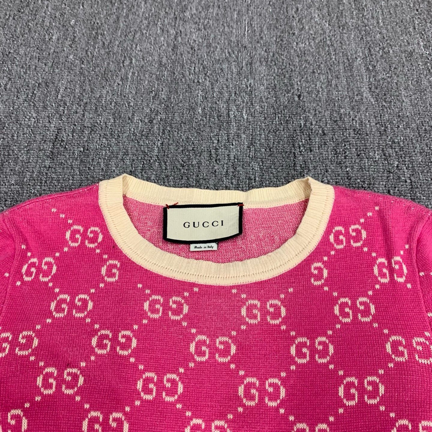Gucci Gucci Pink Logo Knit Short Sleeve Size XS / US 0-2 / IT 36-38 - 8 Thumbnail