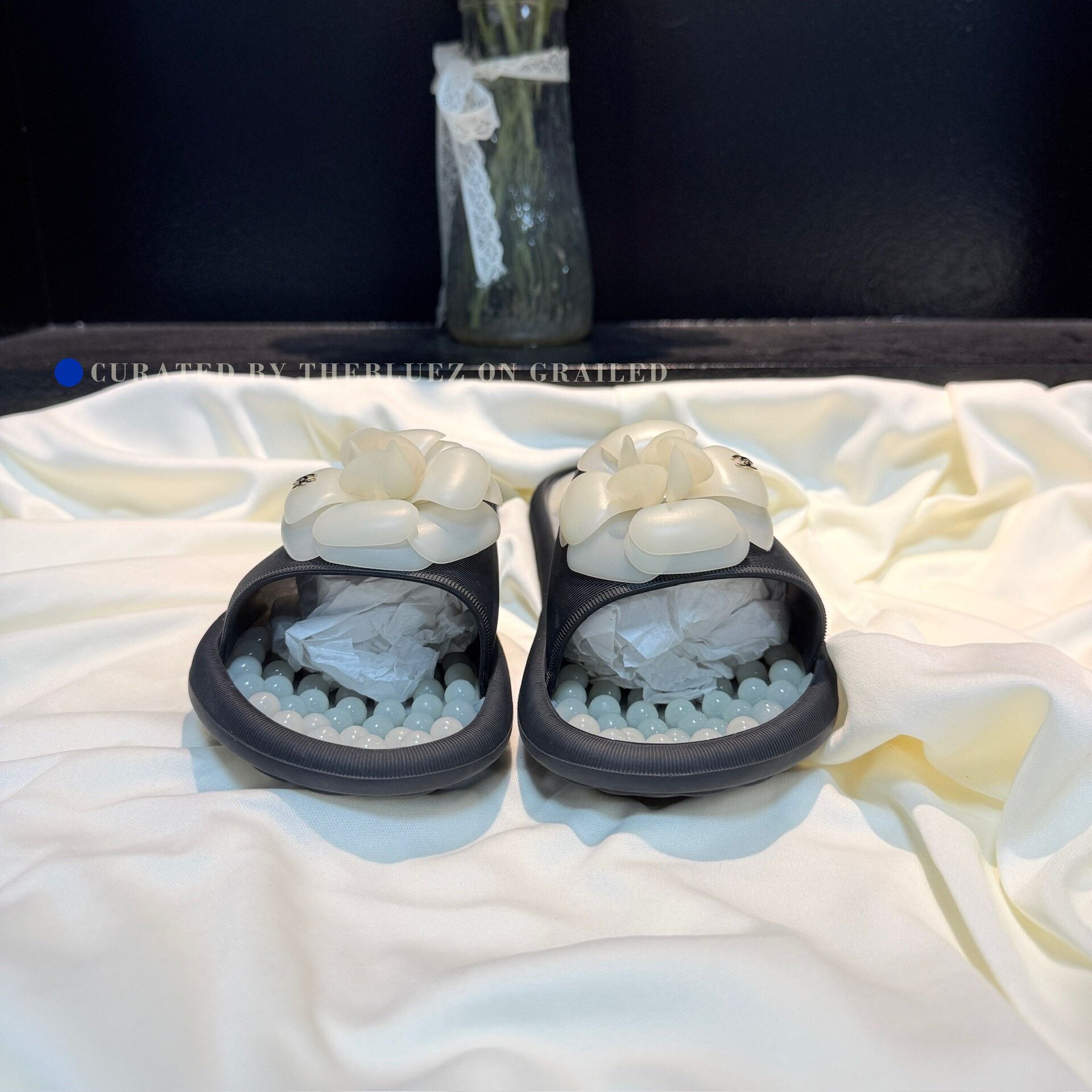 Chanel Chanel Black White Double C Gold Logo Slippers Size US 7 / IT 37 - 2 Thumbnail