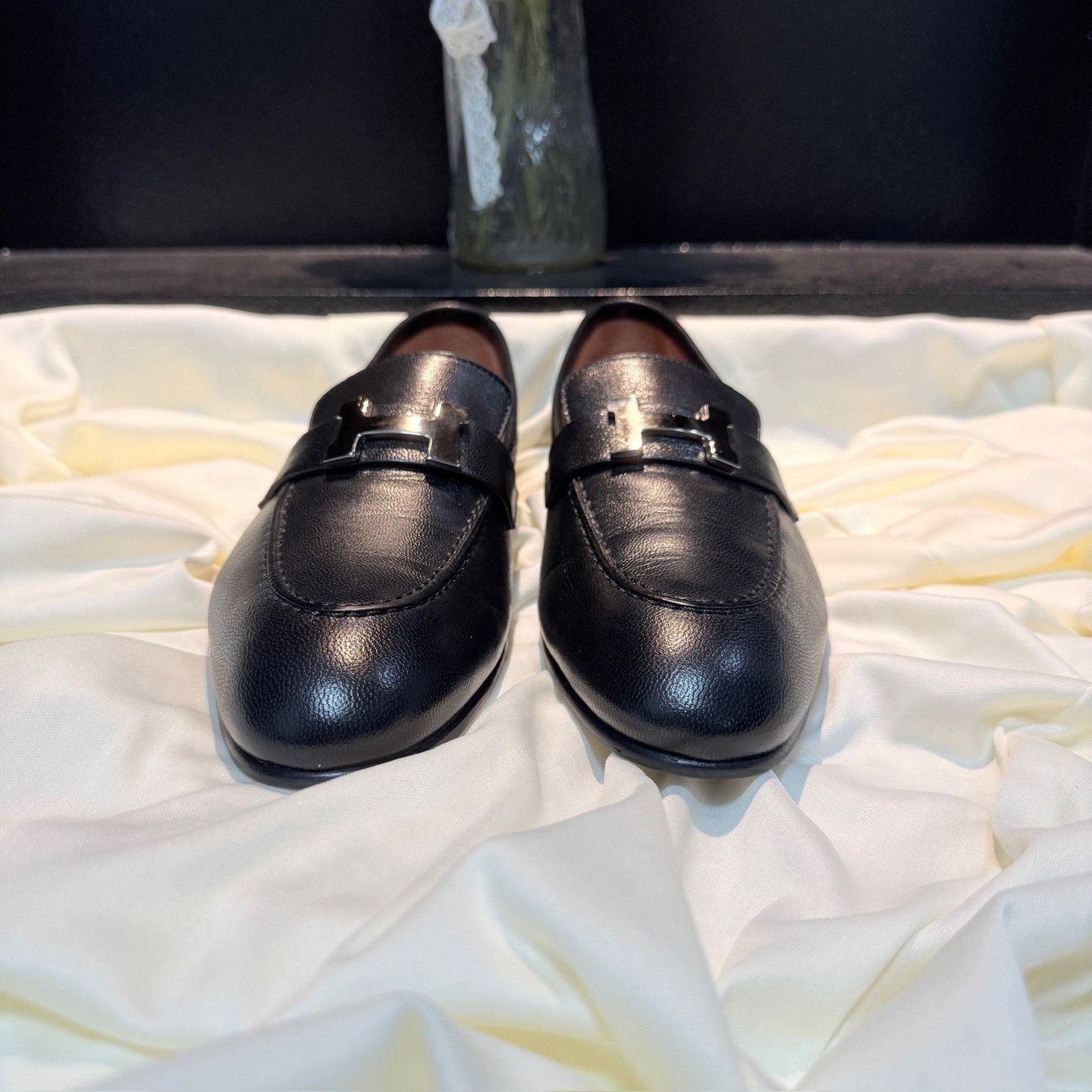 Hermes Hermes Black Silver H Buckle Loafer Size US 7.5 / IT 37.5 - 2 Thumbnail