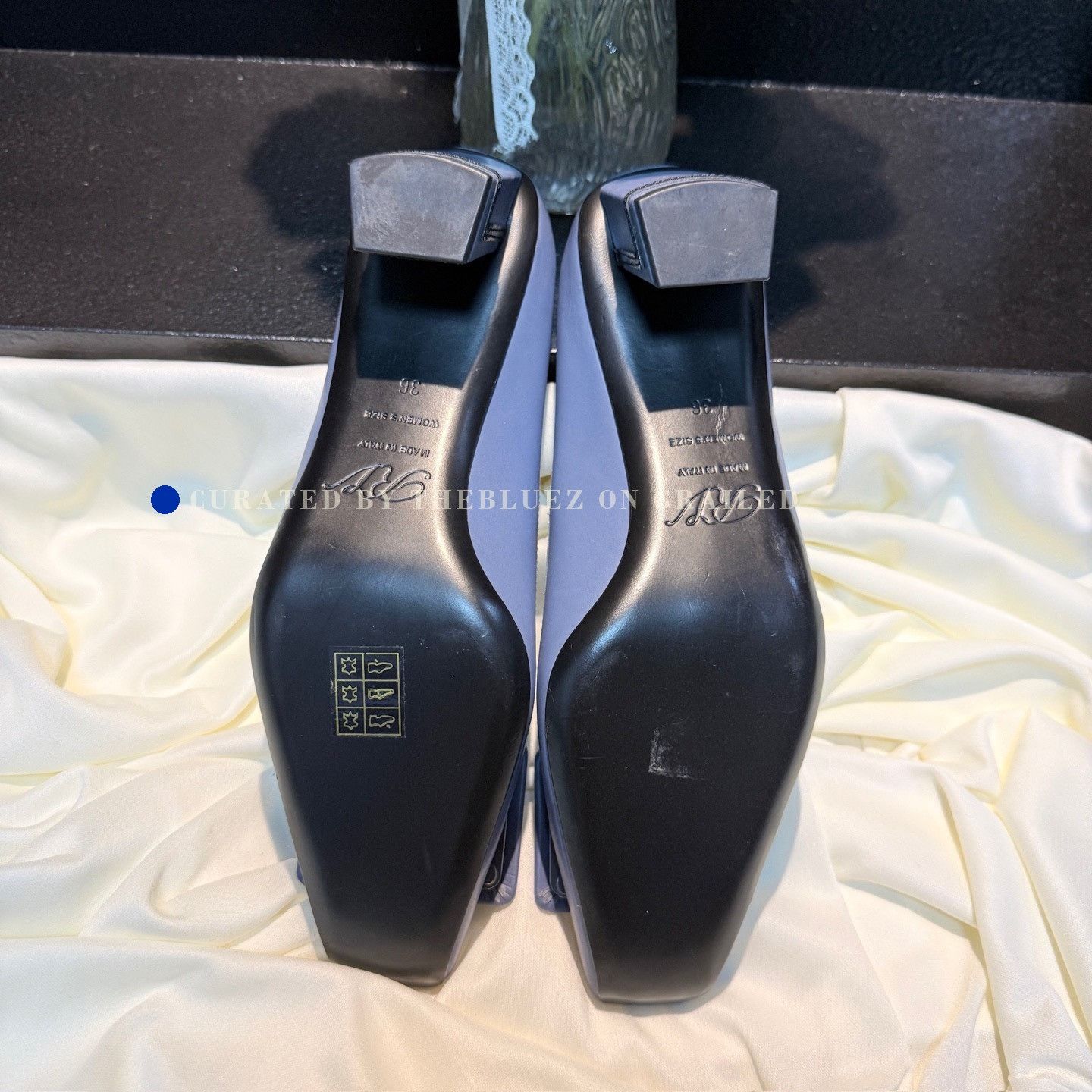 Roger Vivier Roger Vivier Black Blue Square Buckle Heels Size US 5 / IT 35 - 6 Thumbnail