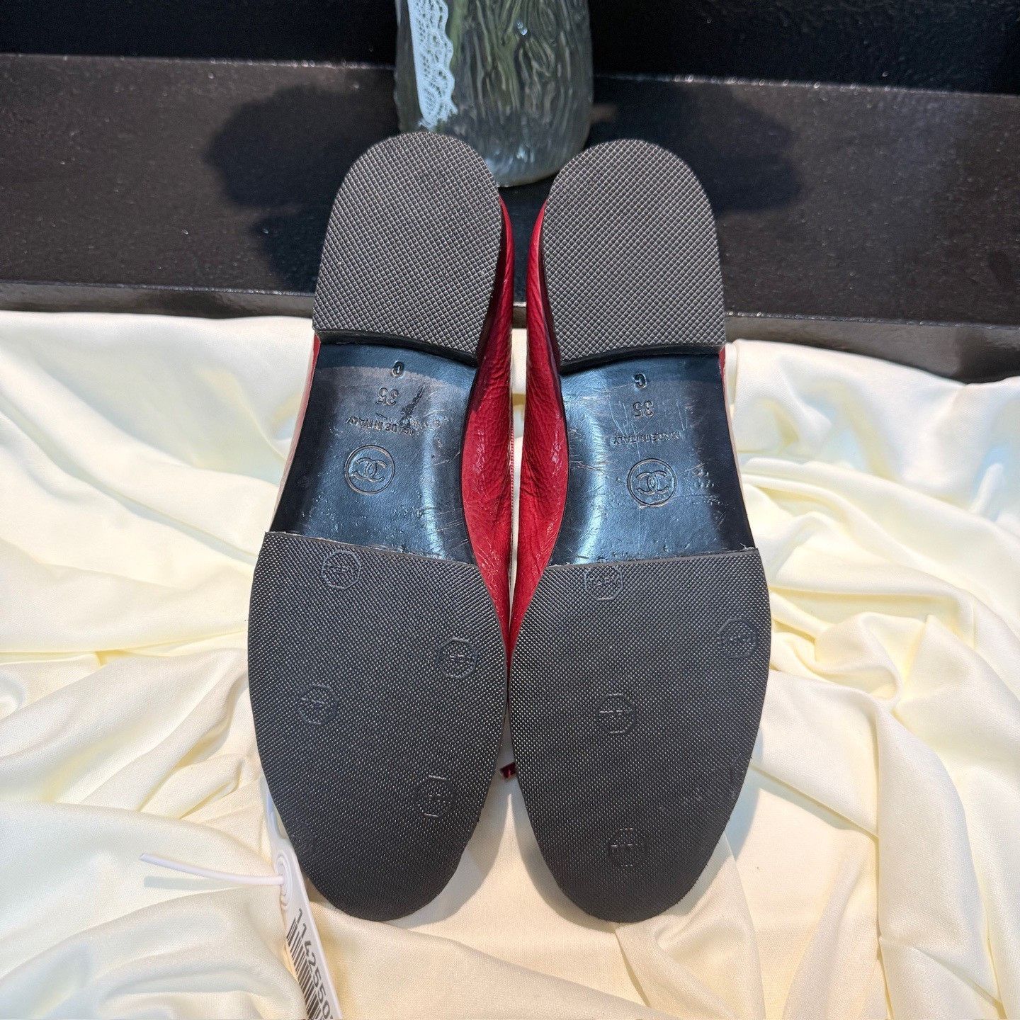 Chanel Chanel Wine Red Double C Bow Shoes Size US 4 / IT 34 - 6 Thumbnail