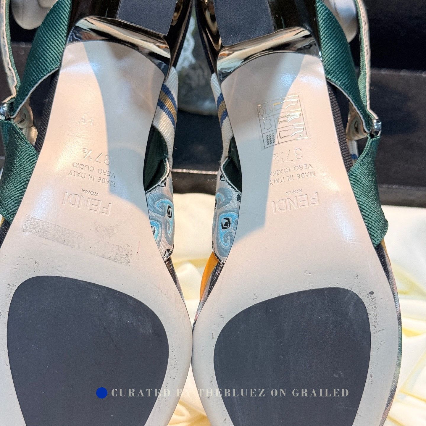 Fendi Fendi Hummingbird F Print Strappy Heels Size US 6.5 / IT 36.5 - 7 Thumbnail