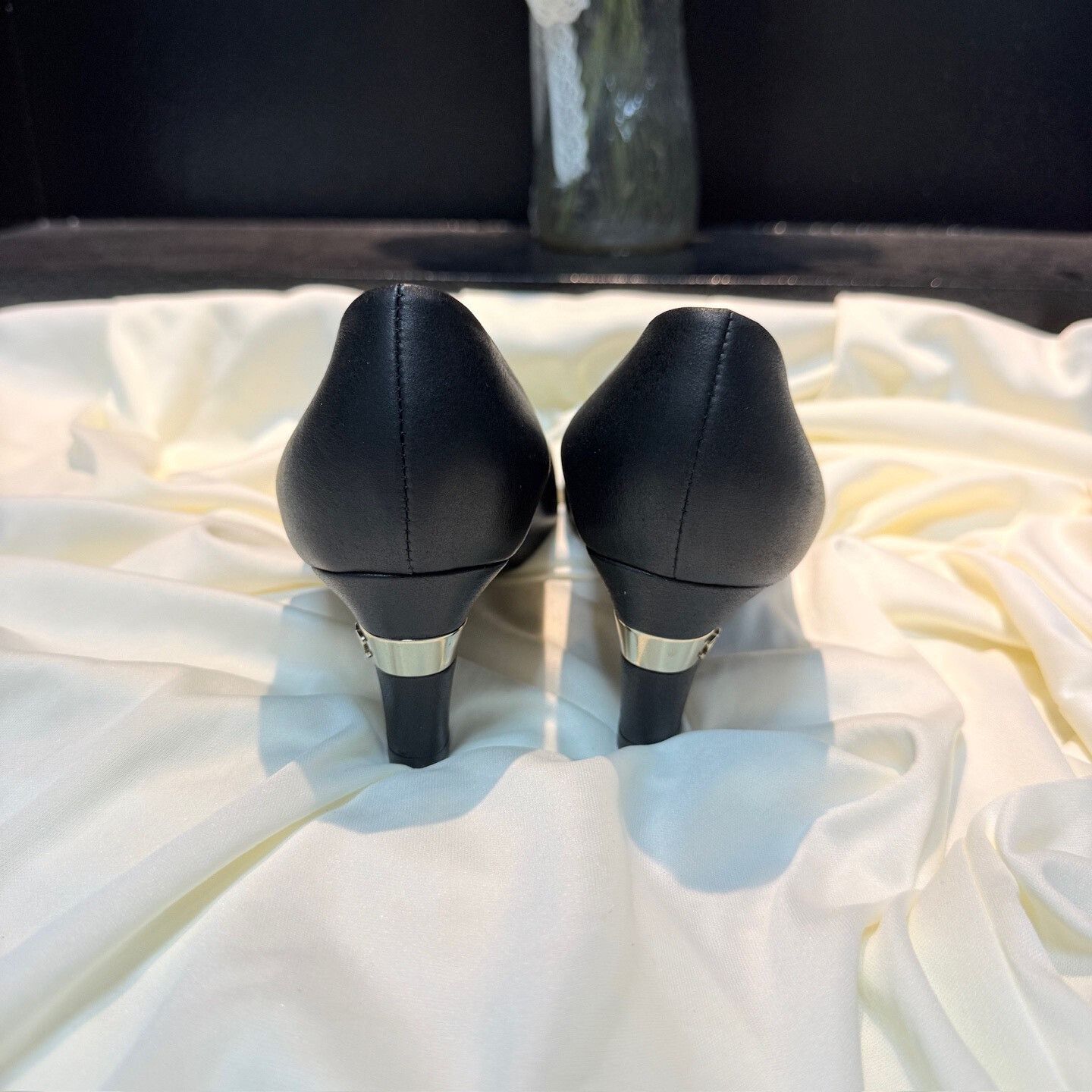 Chanel Chanel Black Double C Gold Mary Jane Heels Size US 4 / IT 34 - 3 Thumbnail