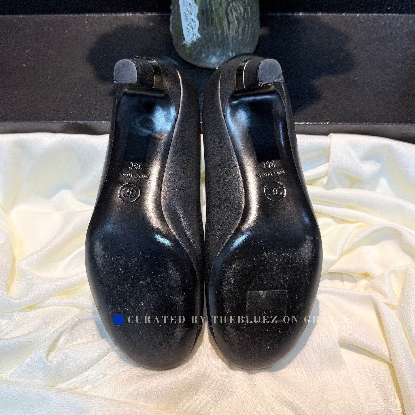 Chanel Chanel Black Double C Gold Mary Jane Heels Size US 4 / IT 34 - 6 Thumbnail