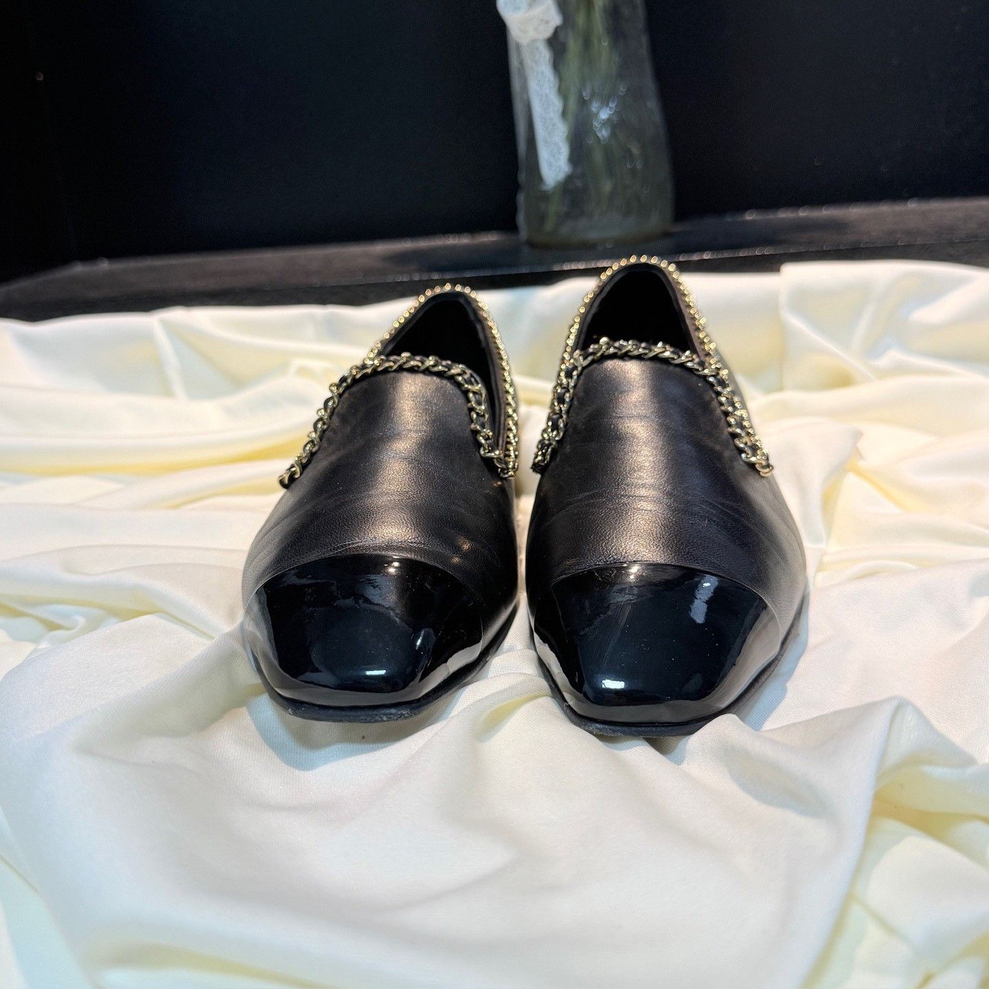 Chanel Chanel Black Gold Chain Double C Loafers Size US 4.5 / IT 34.5 - 2 Thumbnail