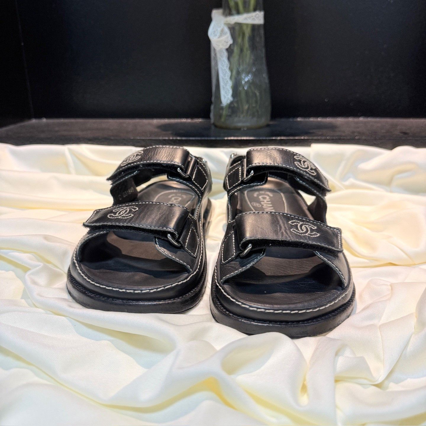 Chanel Chanel Double C Velcro Sandals Size US 4.5 / IT 34.5 - 2 Thumbnail