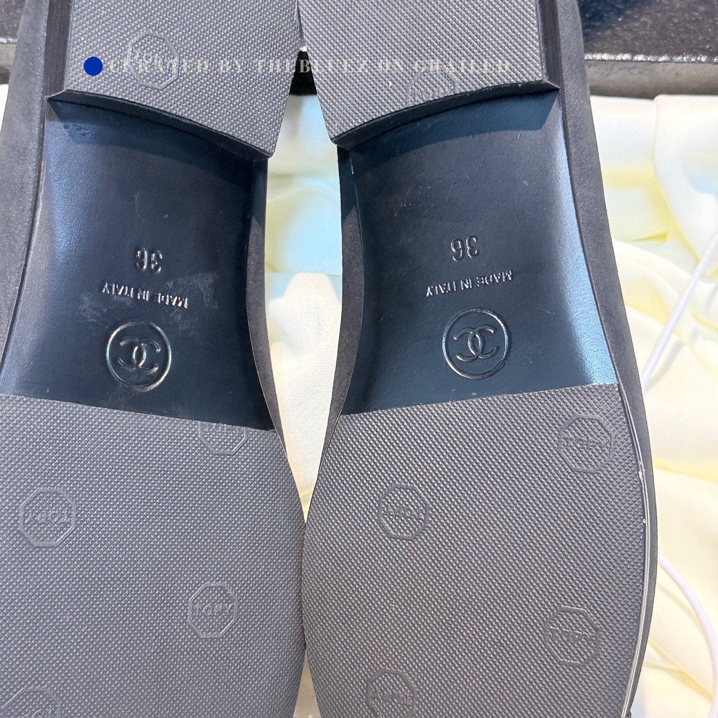 Chanel Chanel Black Double C Embroidery Flats Size US 5 / IT 35 - 7 Thumbnail