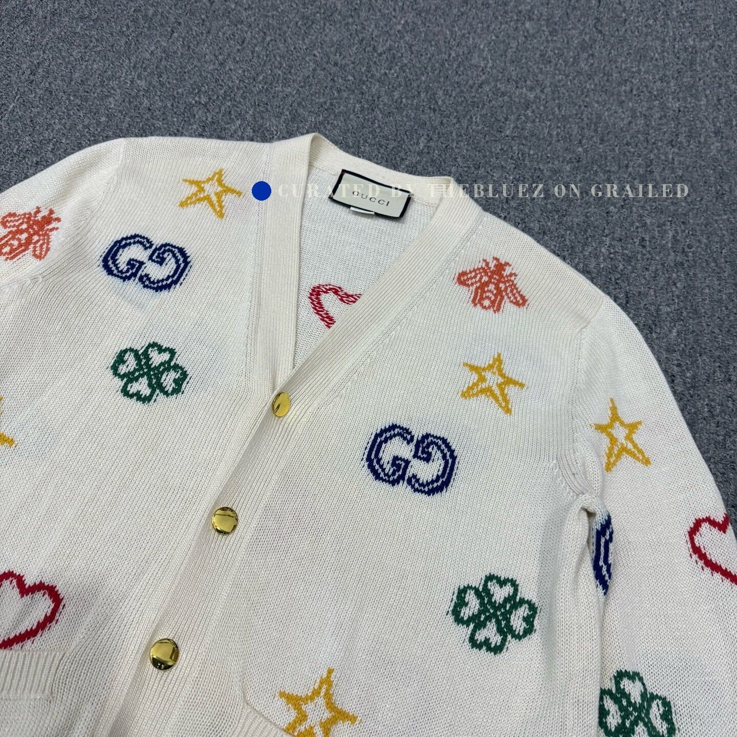 Gucci Gucci Embroidered White Knit Top Size S / US 4 / IT 40 - 3 Thumbnail