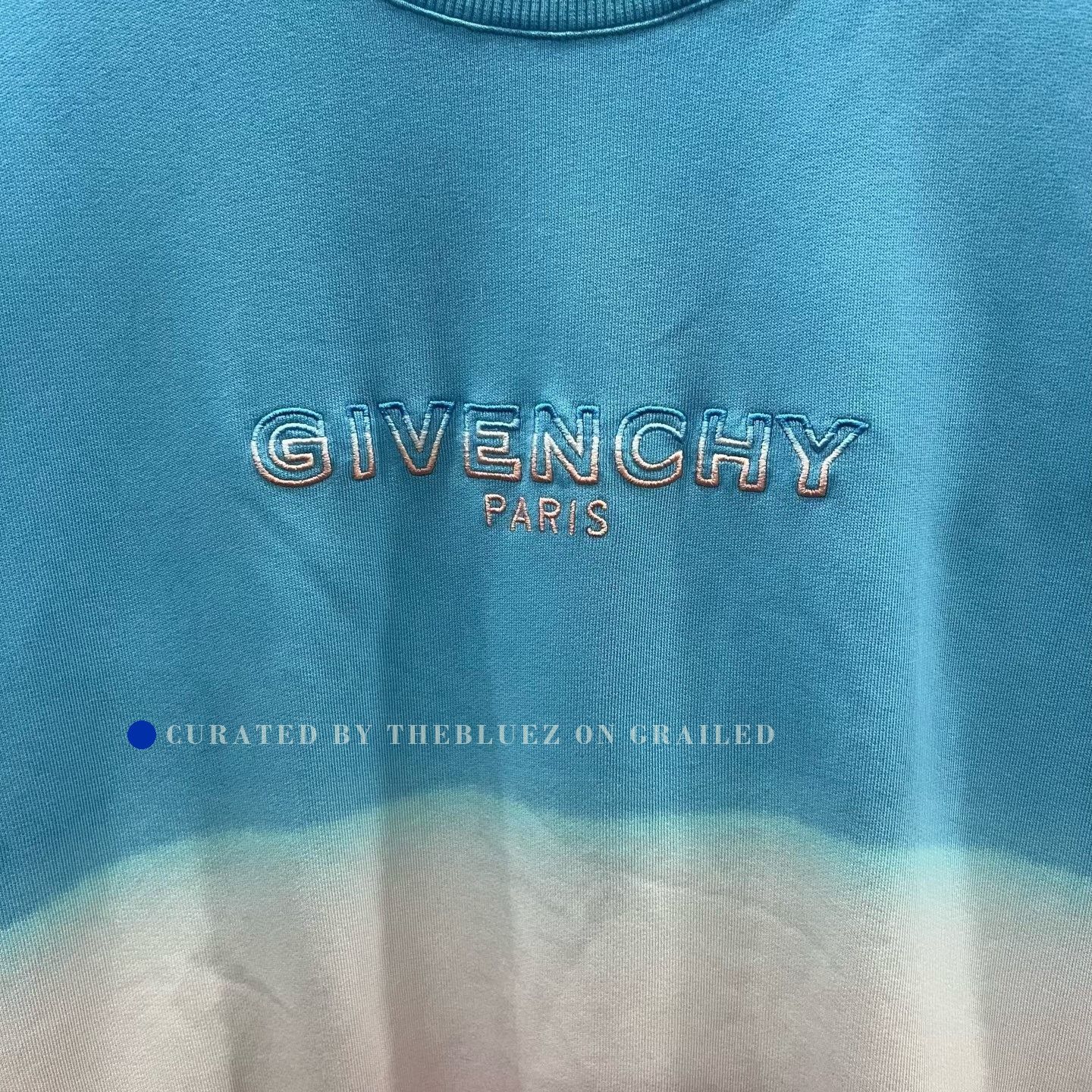 Givenchy Givenchy Blue White Pink Block Embroidered Pullover Size L / US 10 / IT 46 - 2 Thumbnail