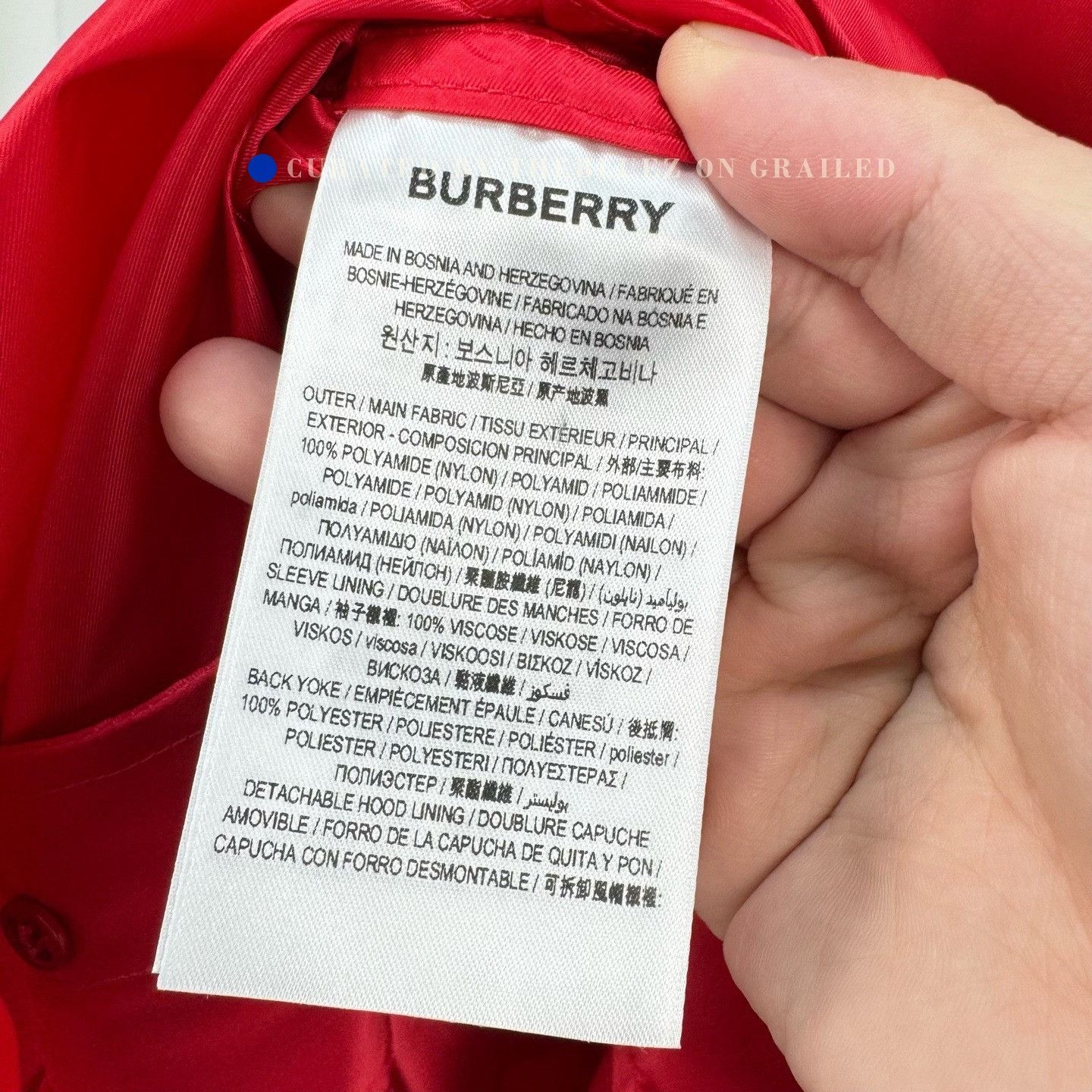 Burberry Burberry Red Double-Breasted Nylon Trench Coat Size XXS / US 00 / IT 34 - 7 Thumbnail