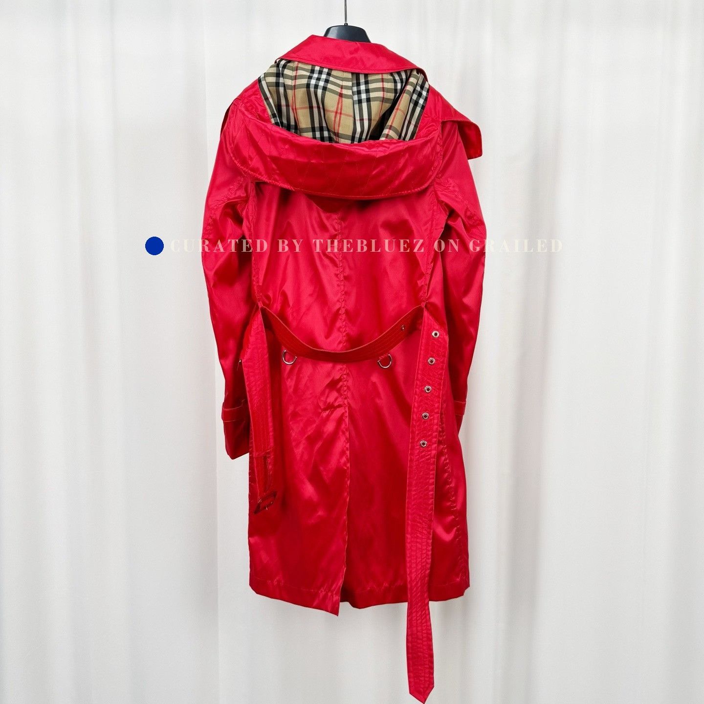 Burberry Burberry Red Double-Breasted Nylon Trench Coat Size XXS / US 00 / IT 34 - 2 Thumbnail