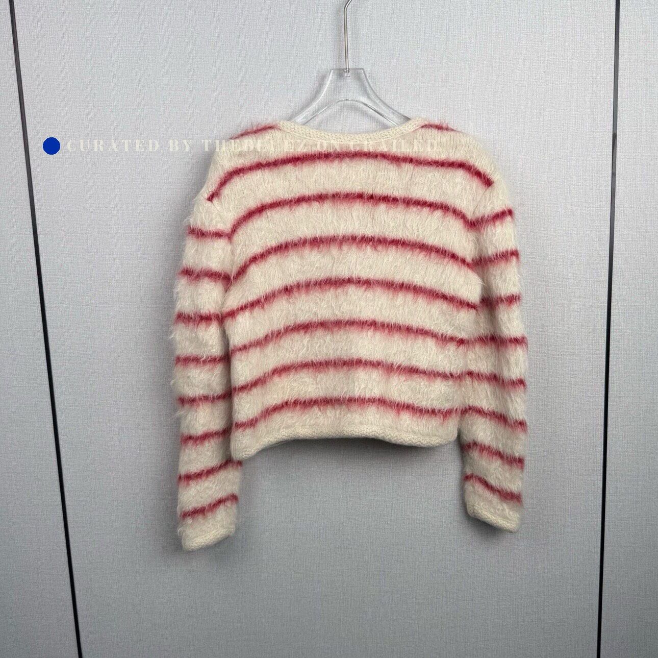 Celine Celine Mohair Red White Stripe Coat Size S / US 4 / IT 40 - 2 Thumbnail