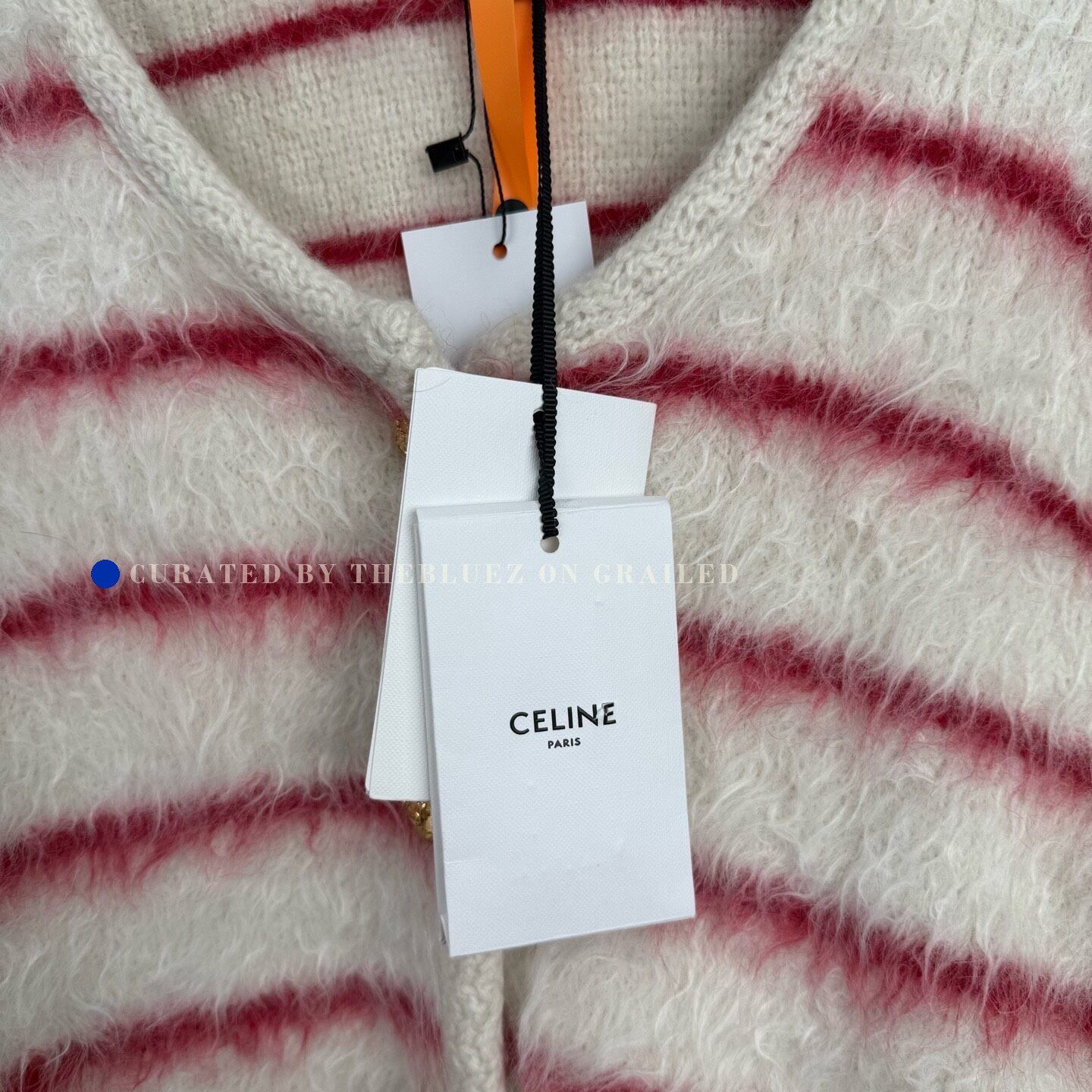 Celine Celine Mohair Red White Stripe Coat Size S / US 4 / IT 40 - 3 Thumbnail