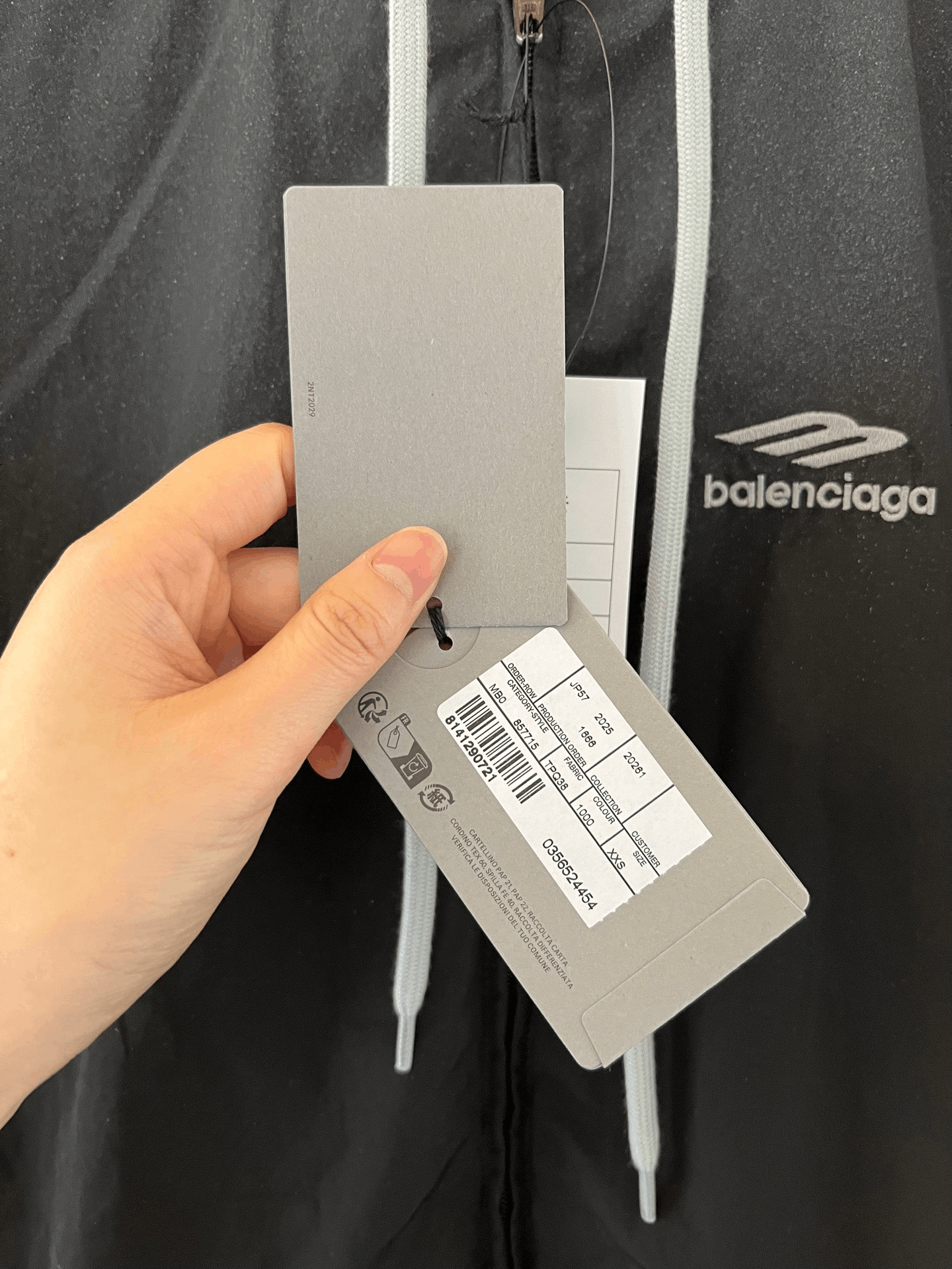 Balenciaga Balenciaga Embroidered Logo Hooded Nylon Jacket Size XXS / US 00 / IT 34 - 4 Thumbnail