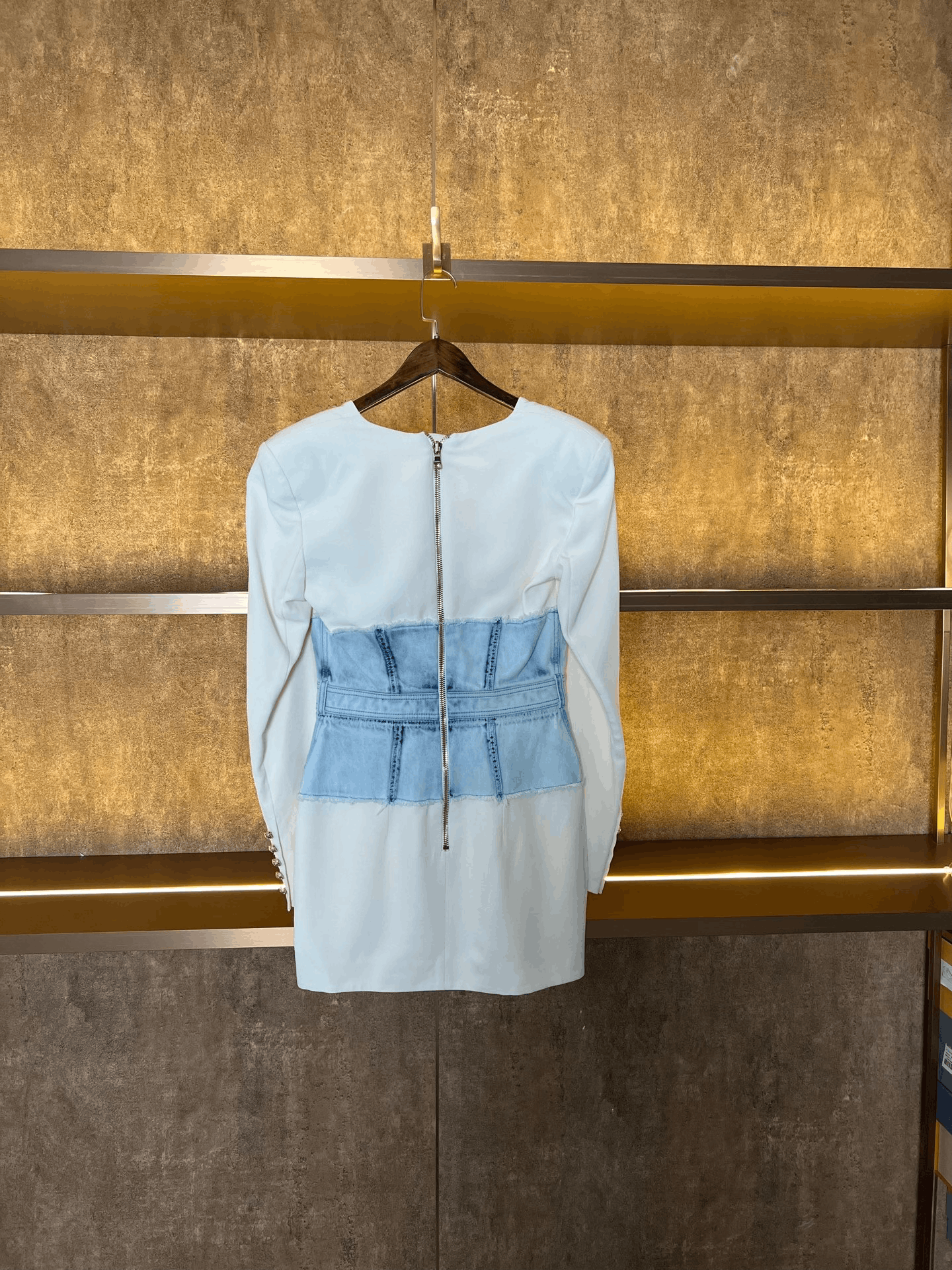 Balmain Balmain Denim Patchwork Dress Size S / US 4 / IT 40 - 2 Thumbnail
