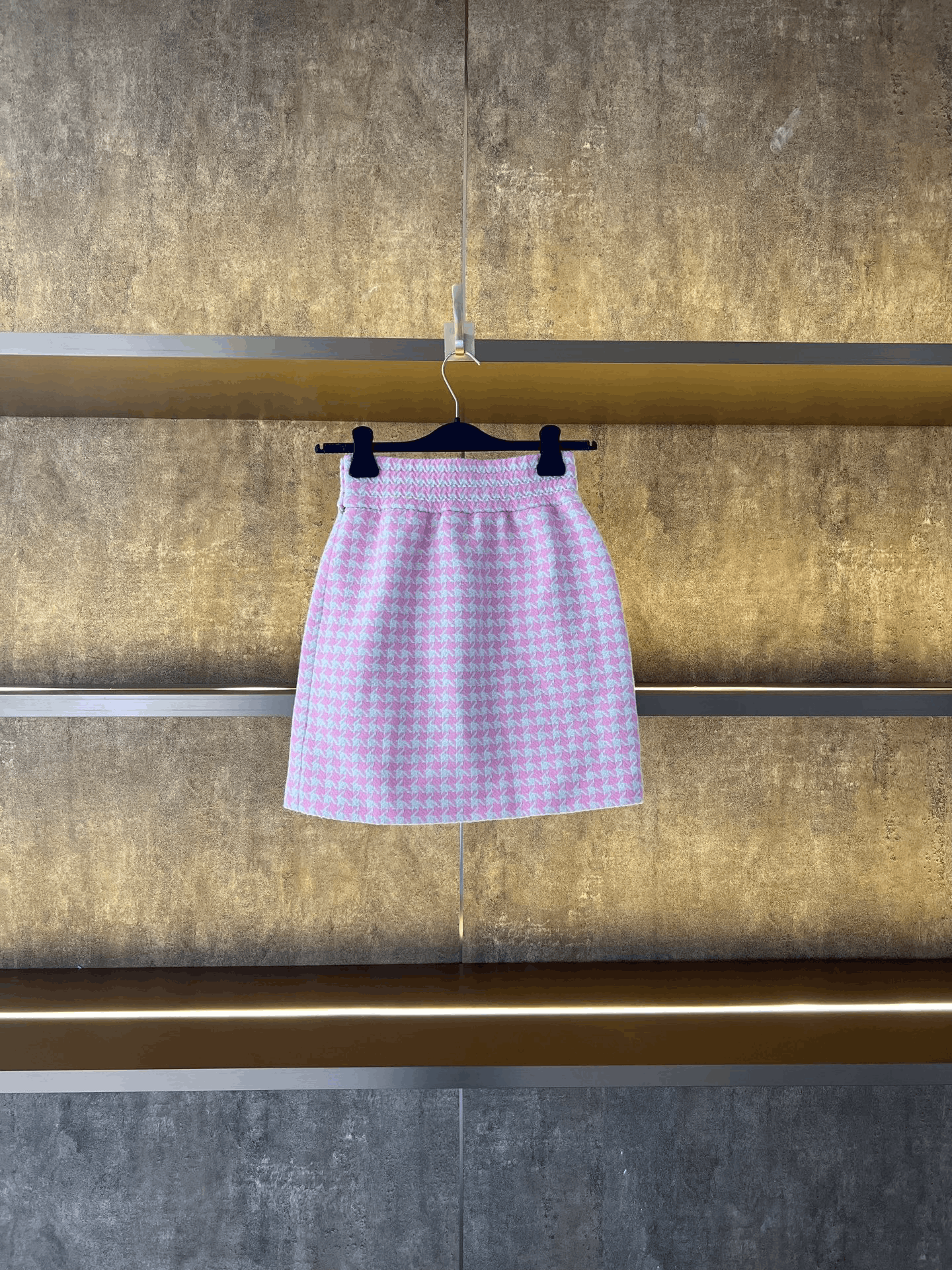 Miu Miu Miumiu Houndstooth Wool Skirt Size 38" / US 16 / IT 52 - 2 Thumbnail
