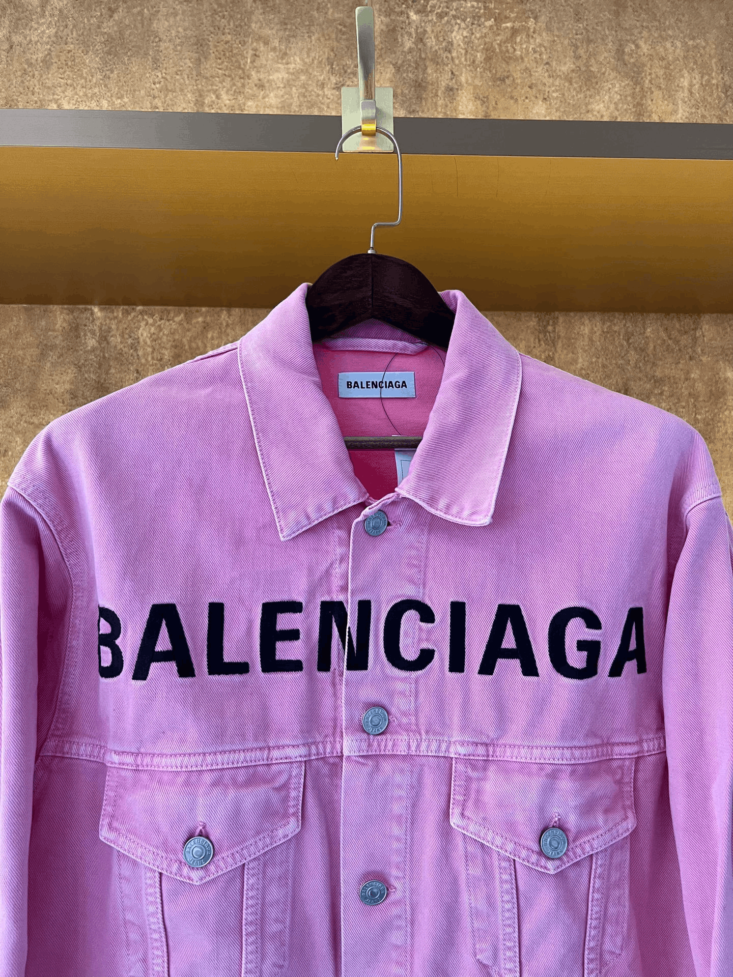 Balenciaga Balenciaga Pink Denim Slogan Jacket Size XXS / US 00 / IT 34 - 3 Thumbnail