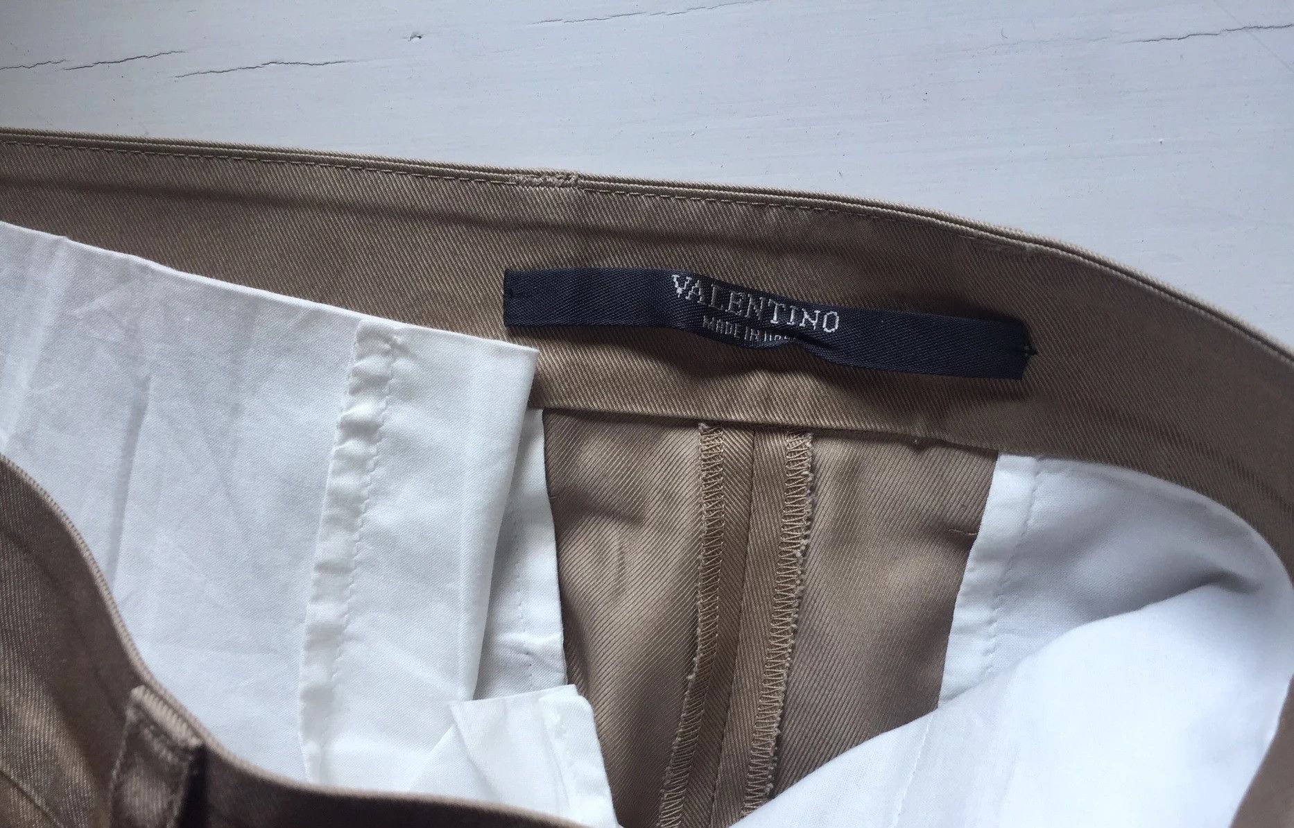 Valentino SS16 Khaki Pants with Blue Side Stripes Size US 30 / EU 46 - 4 Thumbnail