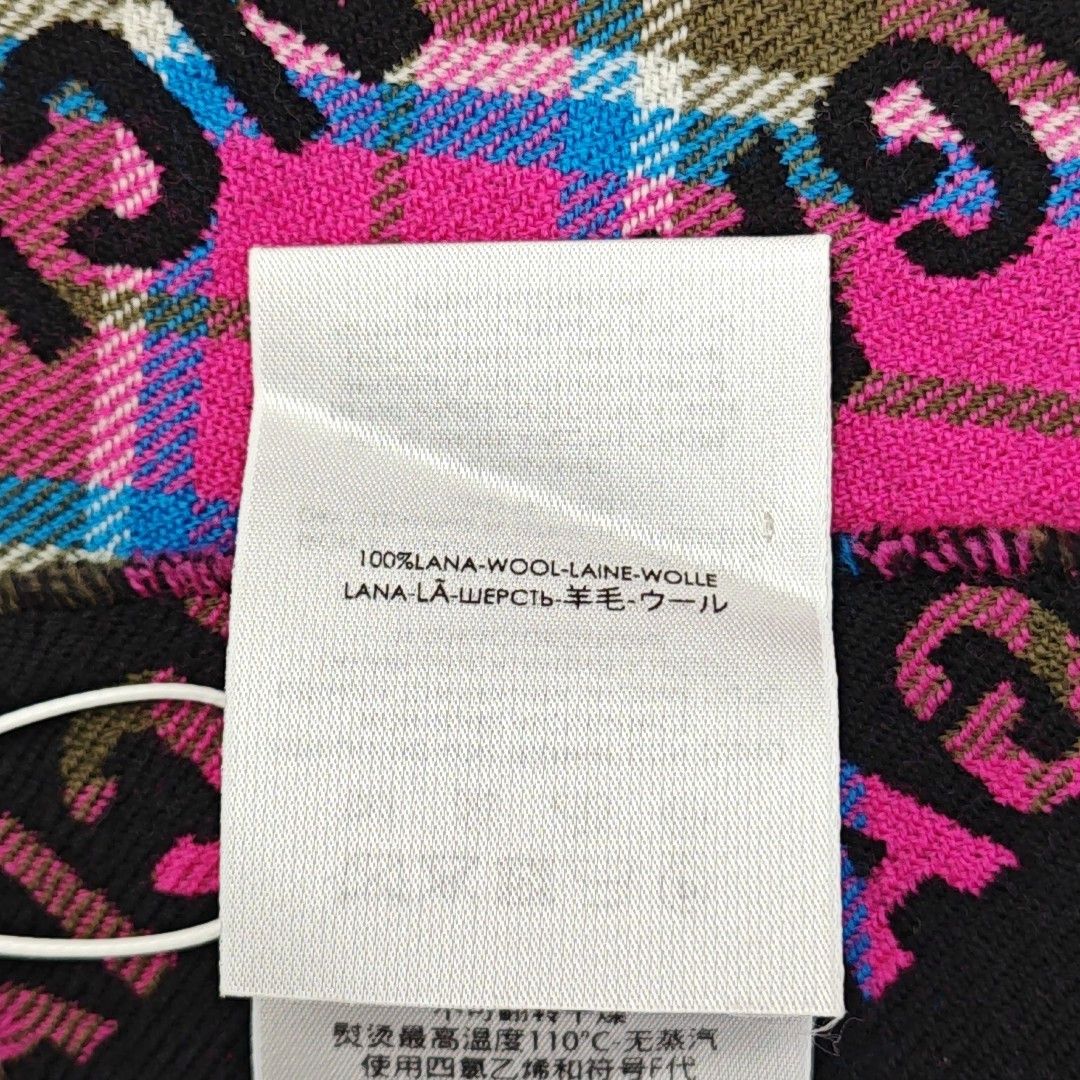 Balenciaga Balenciaga Plaid Logo Wool Scarf Size ONE SIZE - 4 Thumbnail