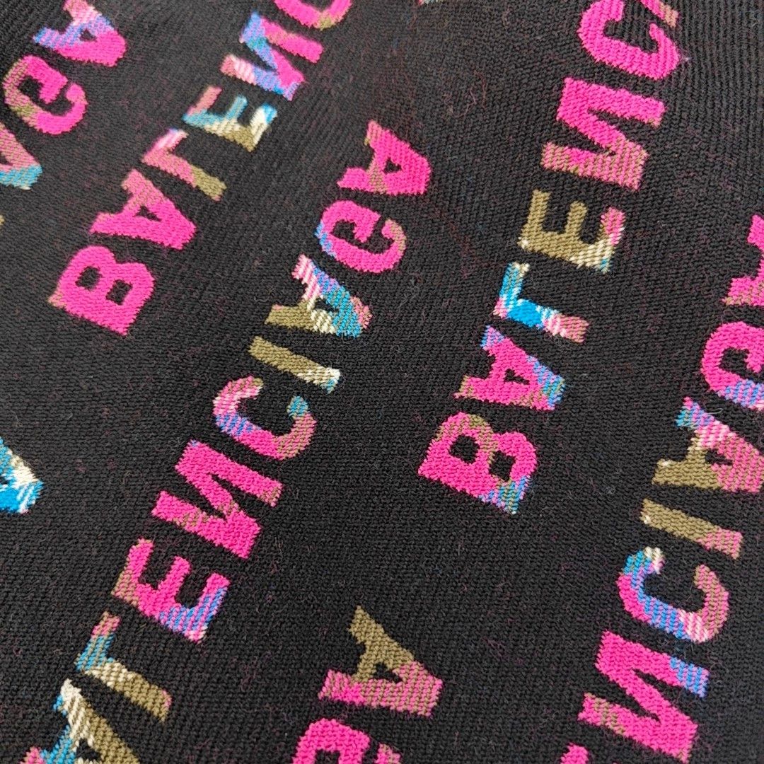 Balenciaga Balenciaga Plaid Logo Wool Scarf Size ONE SIZE - 6 Thumbnail