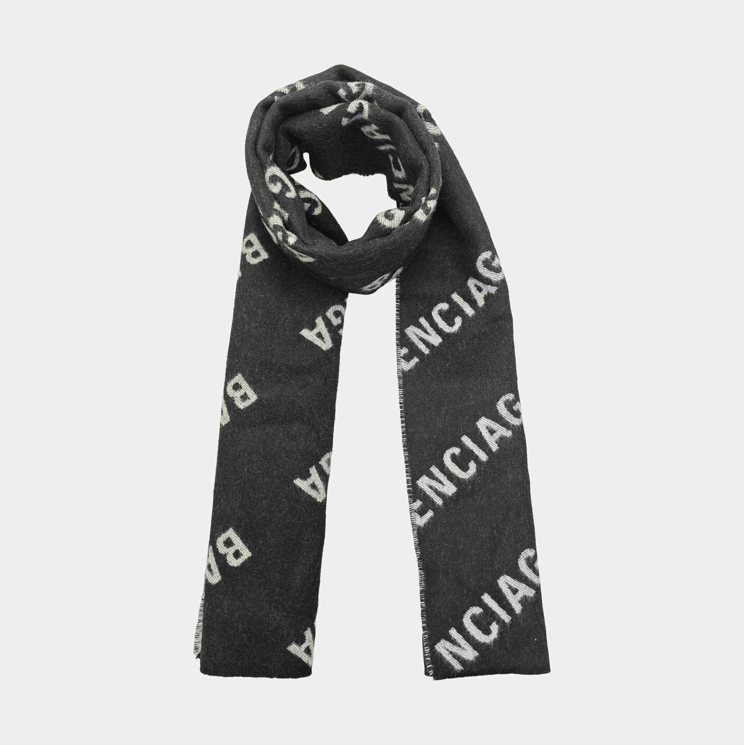 Balenciaga Balenciaga Logo Wool Scarf One Size Size 30 - 2 Thumbnail