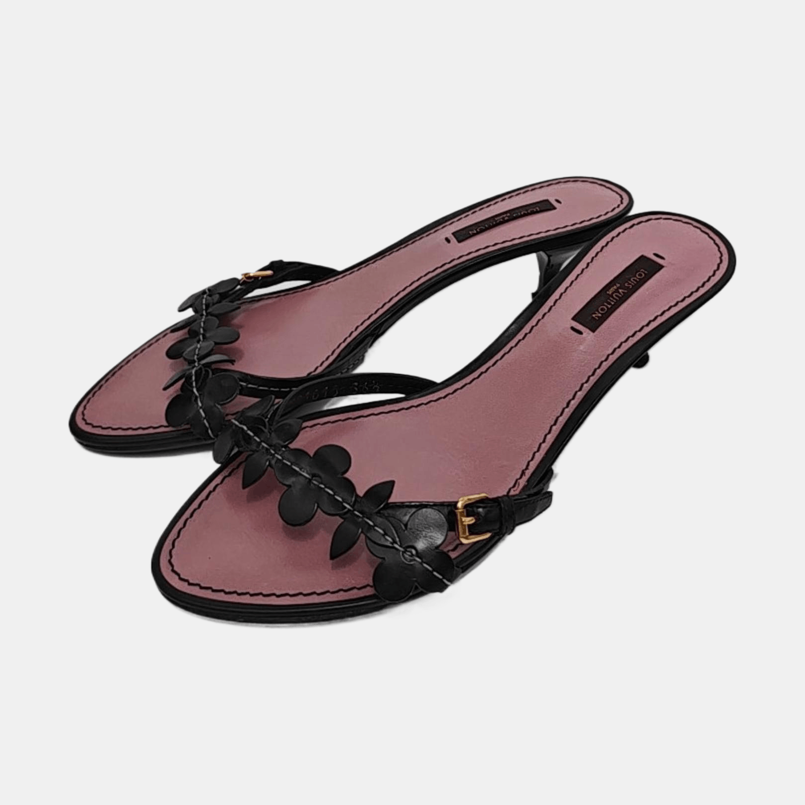 Louis Vuitton Louis Vuitton Floral Leather Sandals Size 36.5 Size US 6.5 / IT 36.5 - 2 Thumbnail