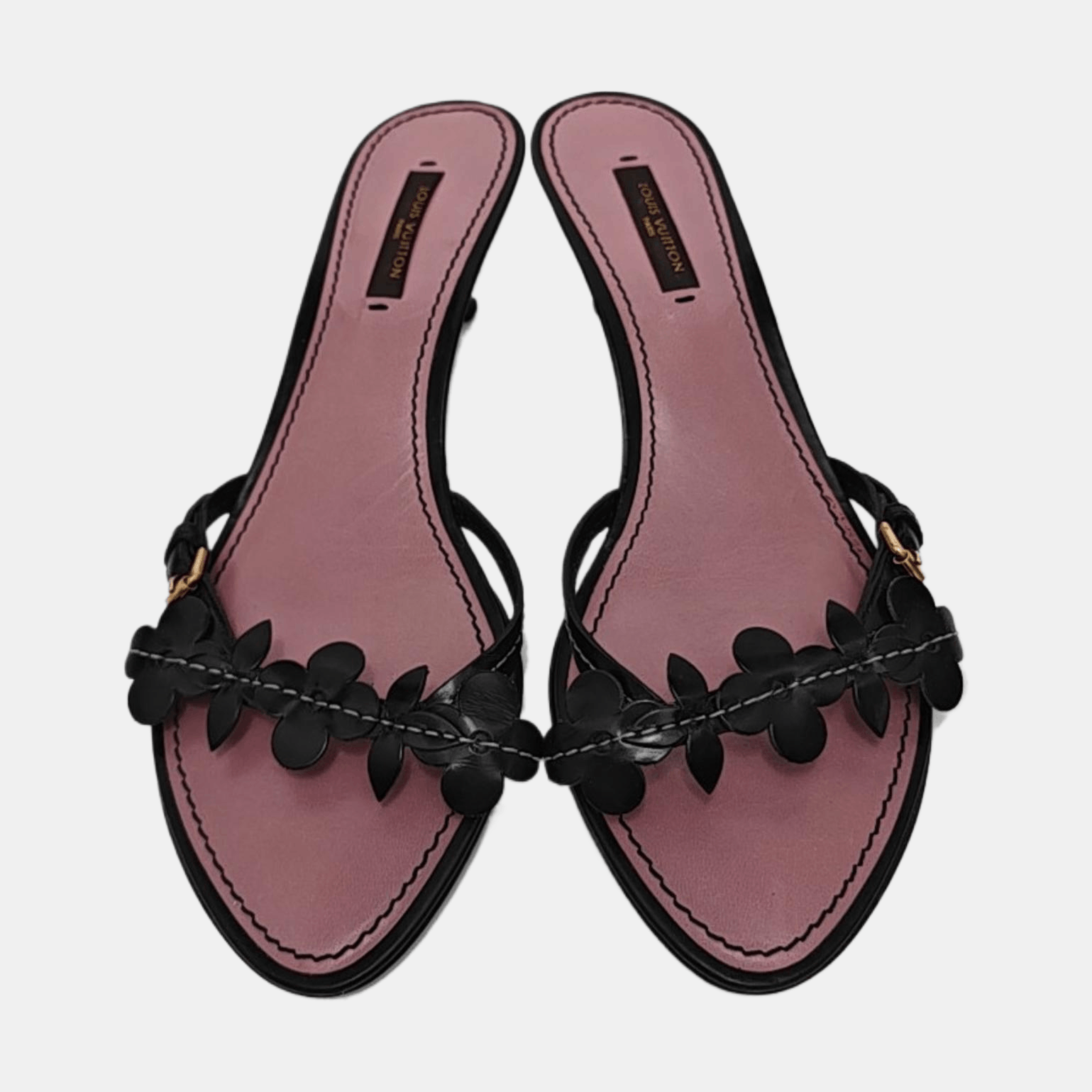 Louis Vuitton Louis Vuitton Floral Leather Sandals Size 36.5 Size US 6.5 / IT 36.5 - 3 Thumbnail