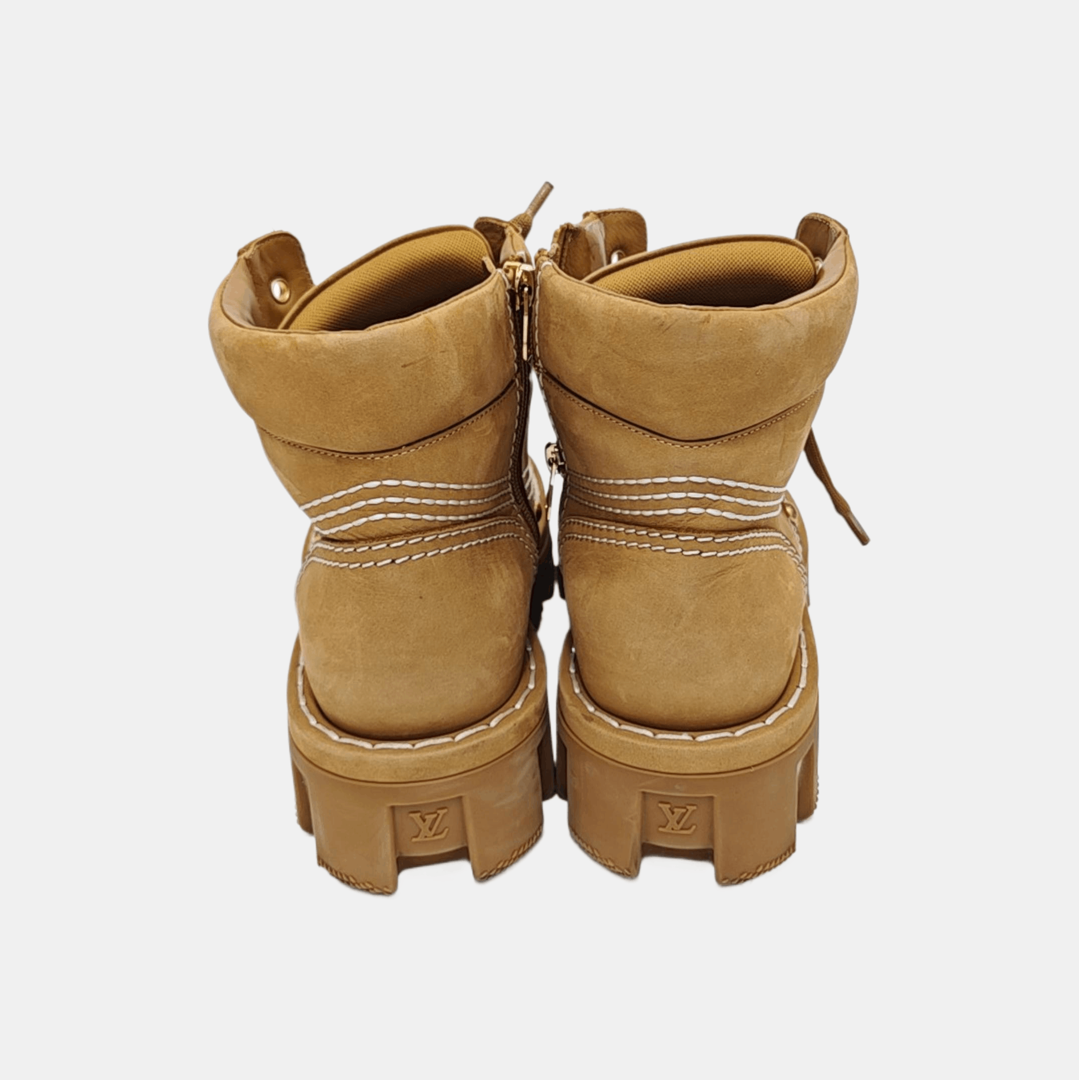 Louis Vuitton Louis Vuitton Pearl Logo Lug Sole Boots Size 40.5 Size US 6.5 / EU 39-40 - 4 Thumbnail