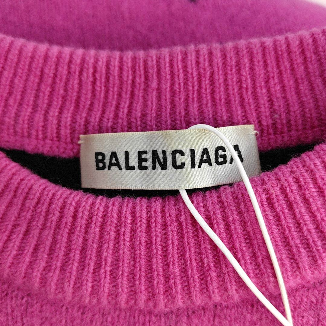 Balenciaga Balenciaga Logo Knit Sweater Pink Size 36 Size XS / US 0-2 / IT 36-38 - 5 Thumbnail