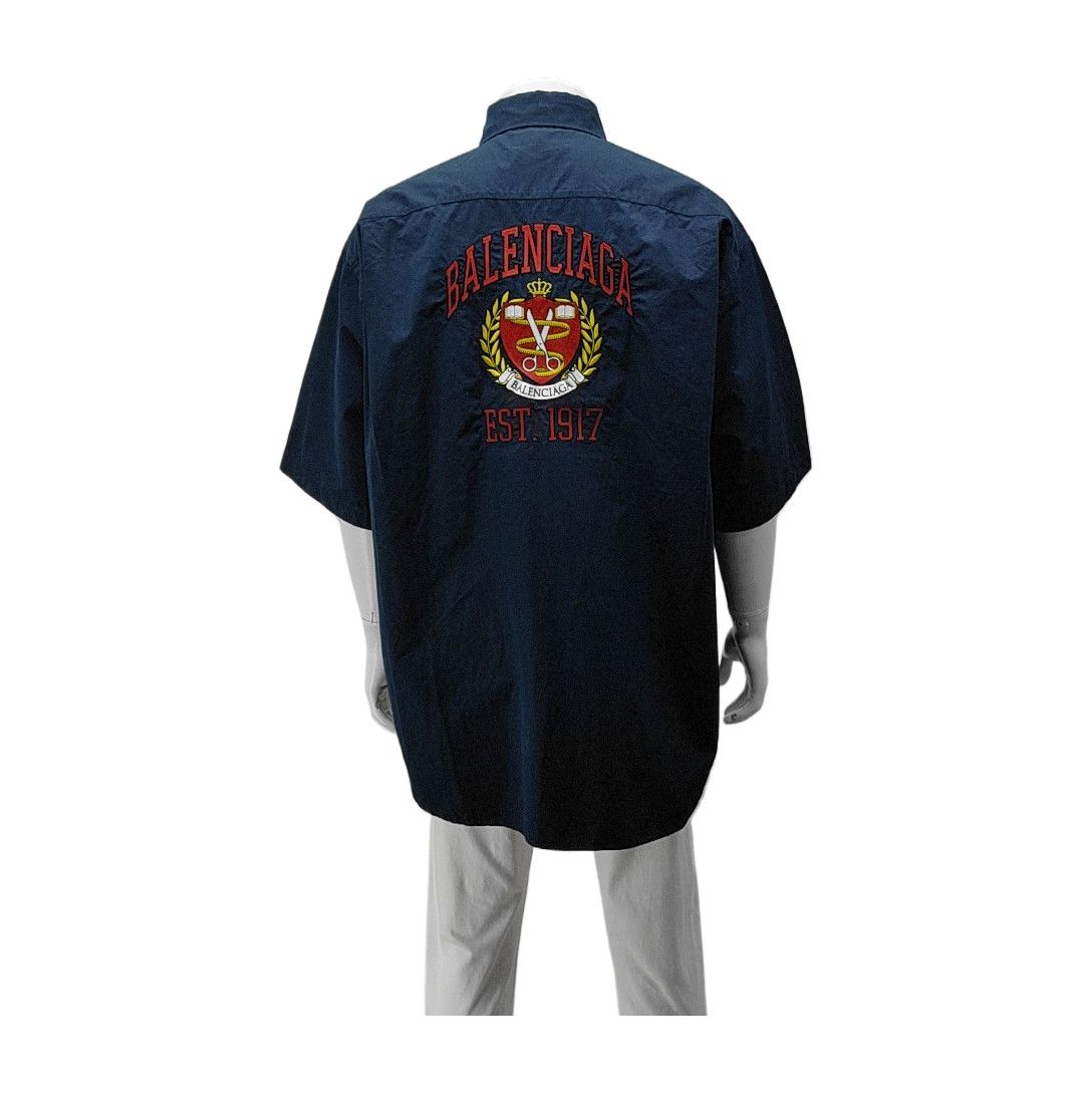 Balenciaga Balenciaga Crest Embroidered Shirt Size M Size US M / EU 48-50 / 2 - 2 Thumbnail