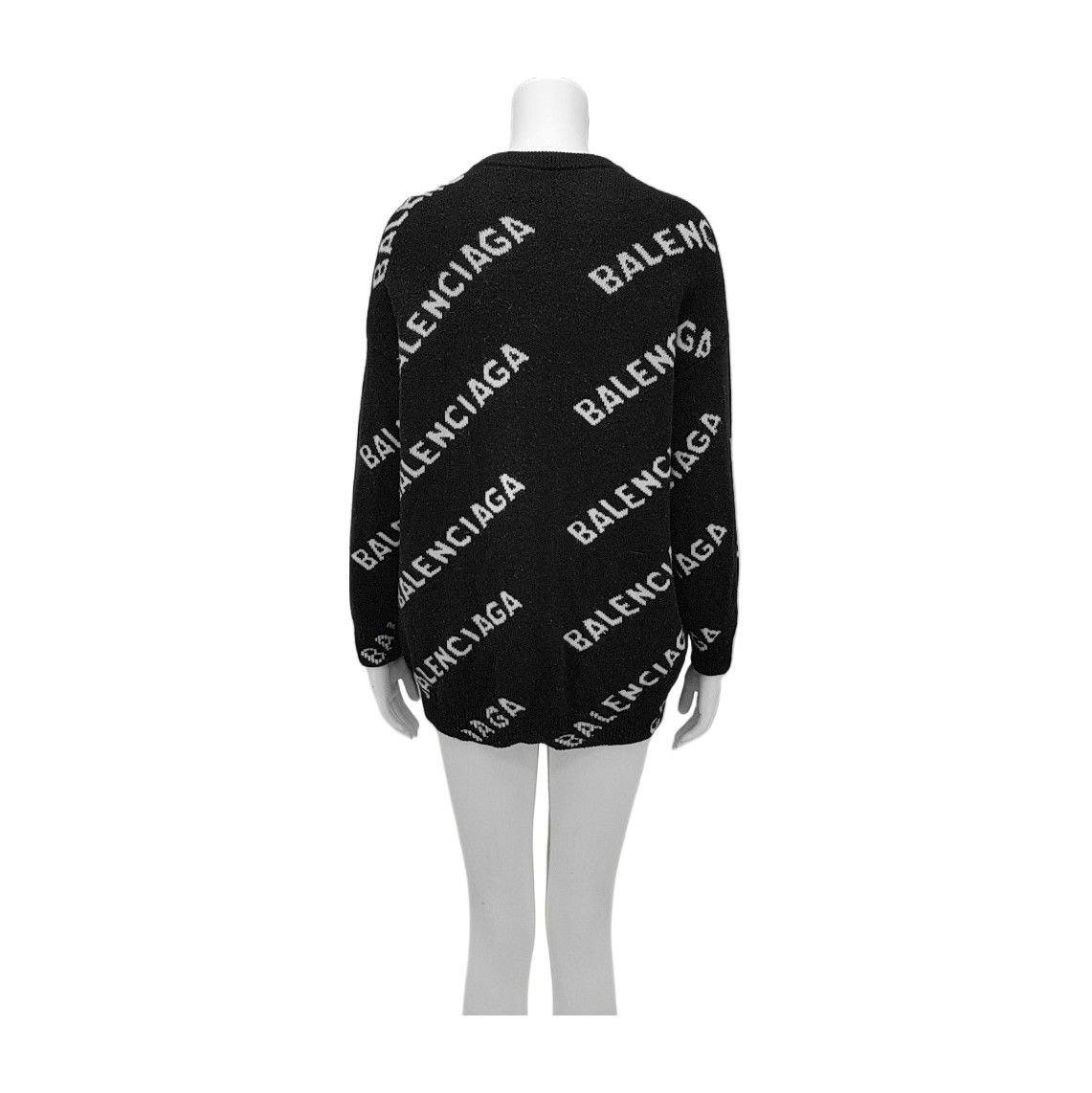 Balenciaga Balenciaga All Over Logo Wool Sweater Size XS Size XS / US 0-2 / IT 36-38 - 2 Thumbnail