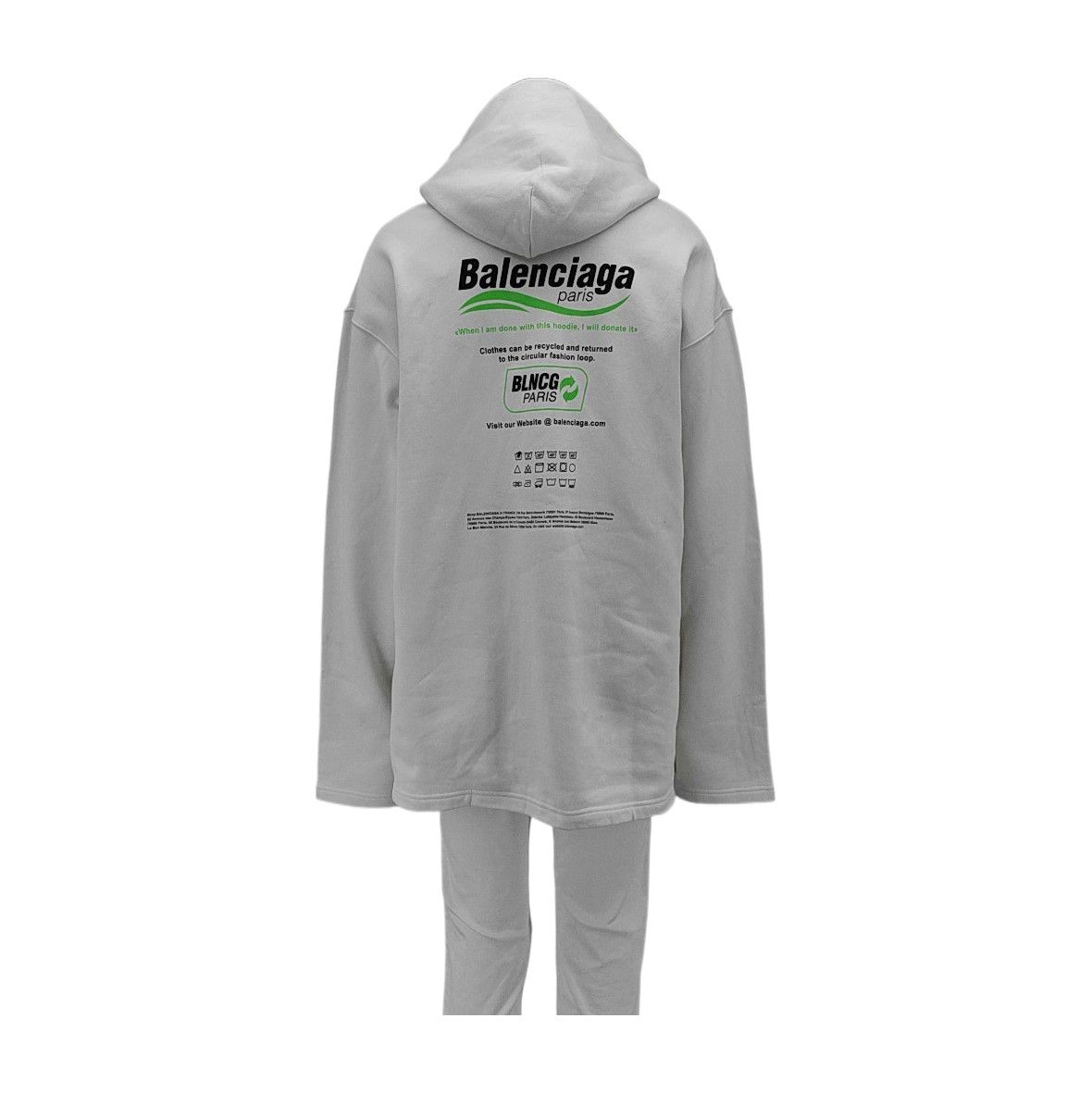 Balenciaga Balenciaga Paris Print Hoodie Gray Size M Size US M / EU 48-50 / 2 - 2 Thumbnail