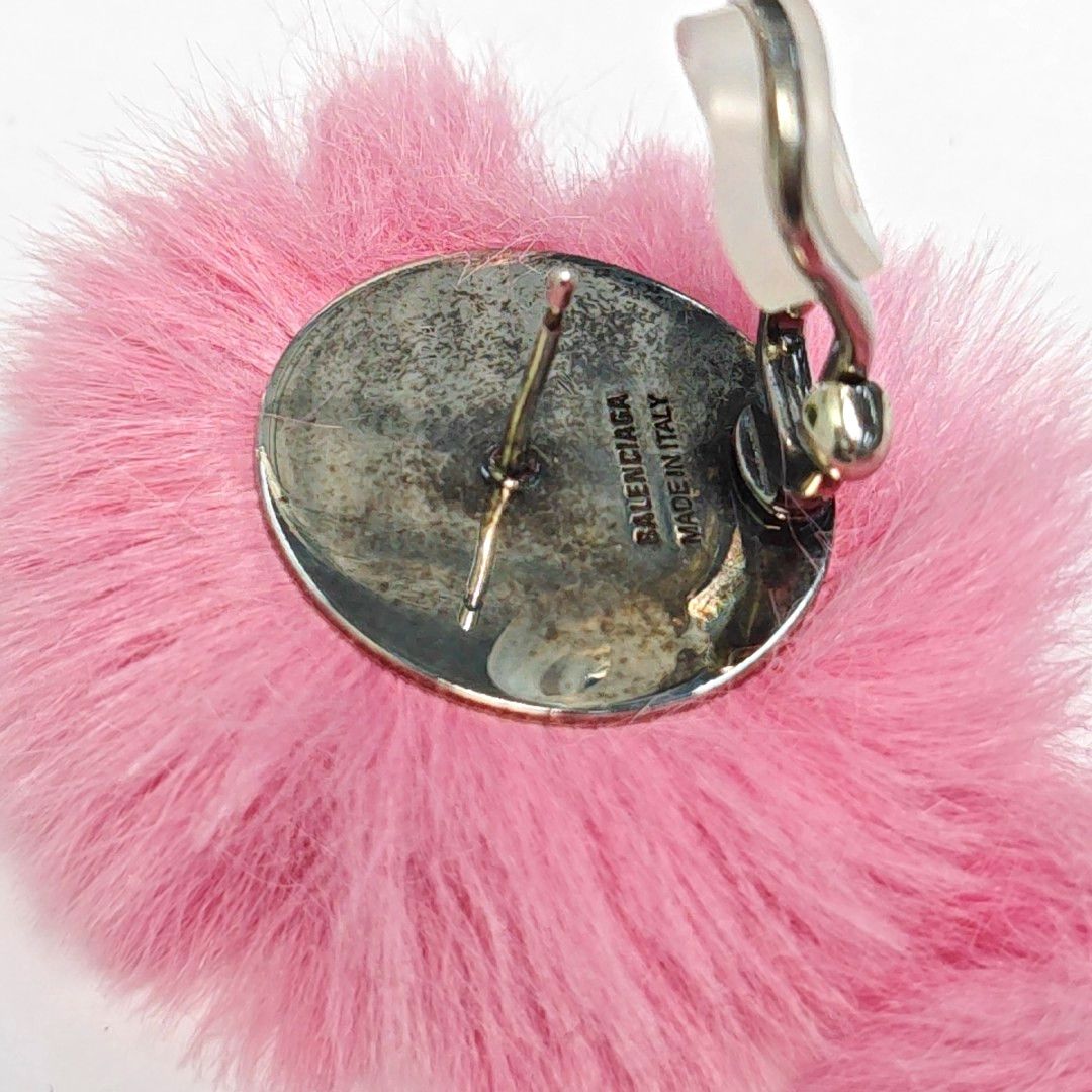 Balenciaga Balenciaga Pink Fur Alloy Earrings Size ONE SIZE - 6 Thumbnail