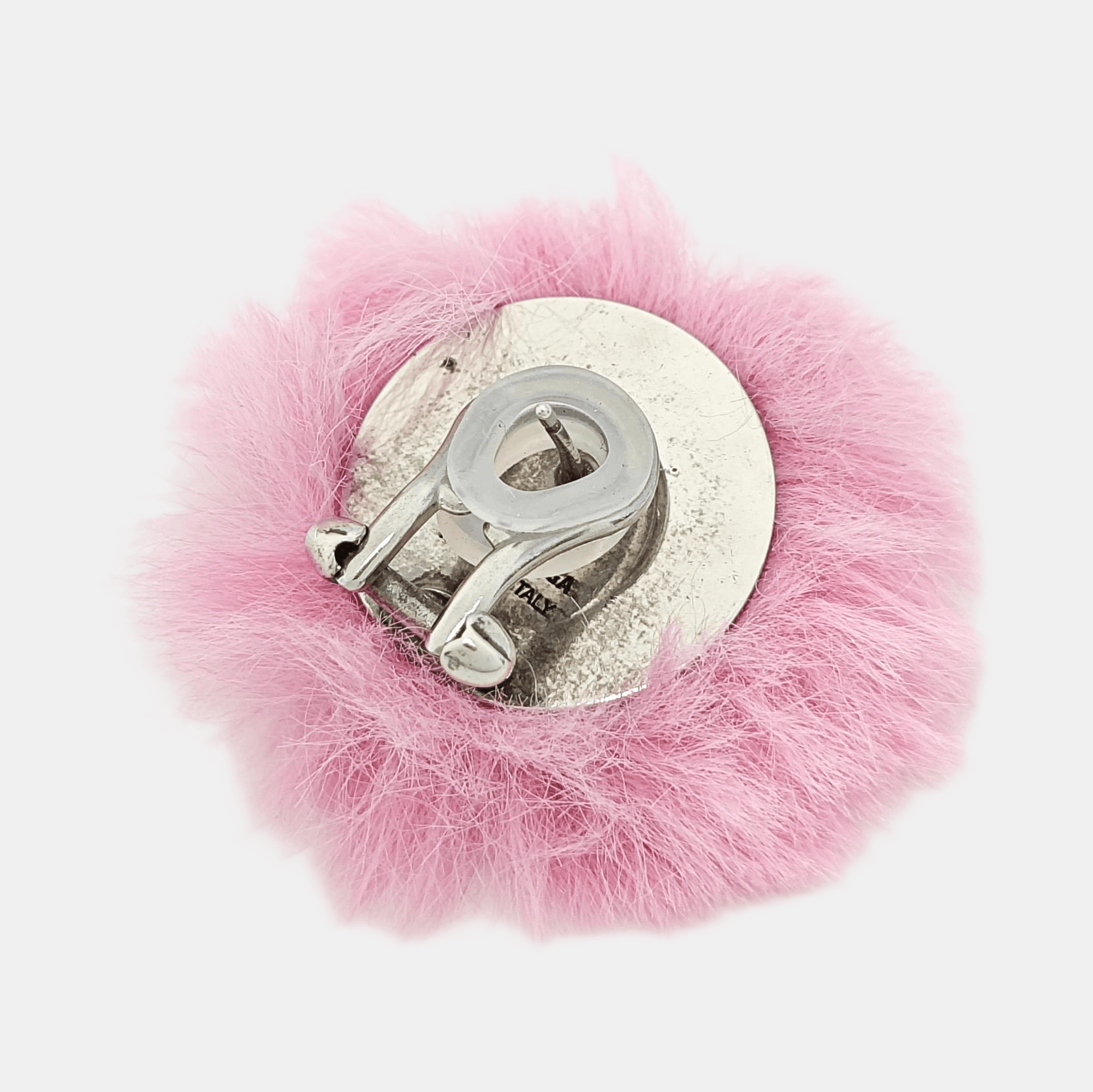 Balenciaga Balenciaga Pink Fur Alloy Earrings Size ONE SIZE - 4 Thumbnail