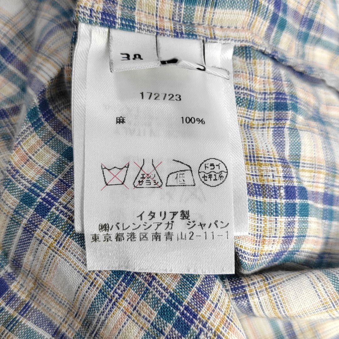 Balenciaga BALENCIAGA Plaid Linen Button Up Shirt Size 38 Size XS / US 0-2 / IT 36-38 - 3 Thumbnail