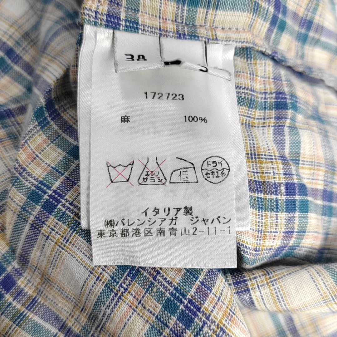 Balenciaga BALENCIAGA Plaid Linen Button Up Shirt Size 38 Size XS / US 0-2 / IT 36-38 - 4 Thumbnail