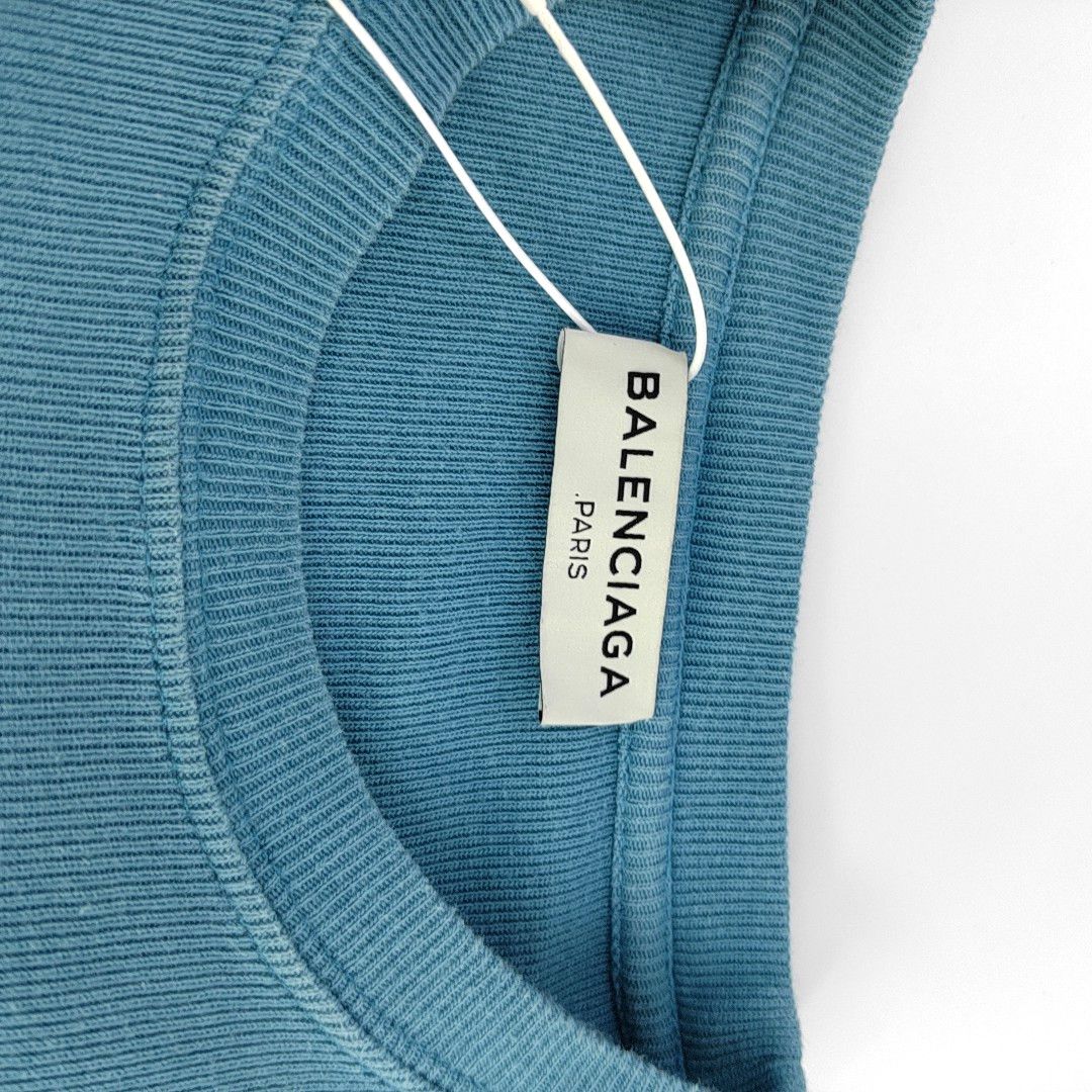 Balenciaga Balenciaga Blue Logo Long Sleeve T-Shirt Size S Size US S / EU 44-46 / 1 - 4 Thumbnail