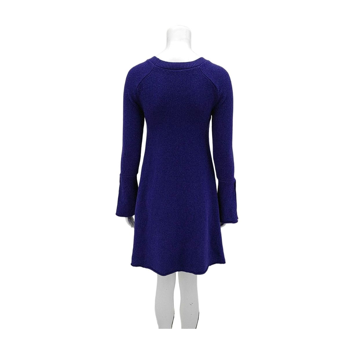 Balenciaga Balenciaga Purple Wool Long Sleeve Mini Dress Size 36 Size XS / US 0-2 / IT 36-38 - 2 Thumbnail