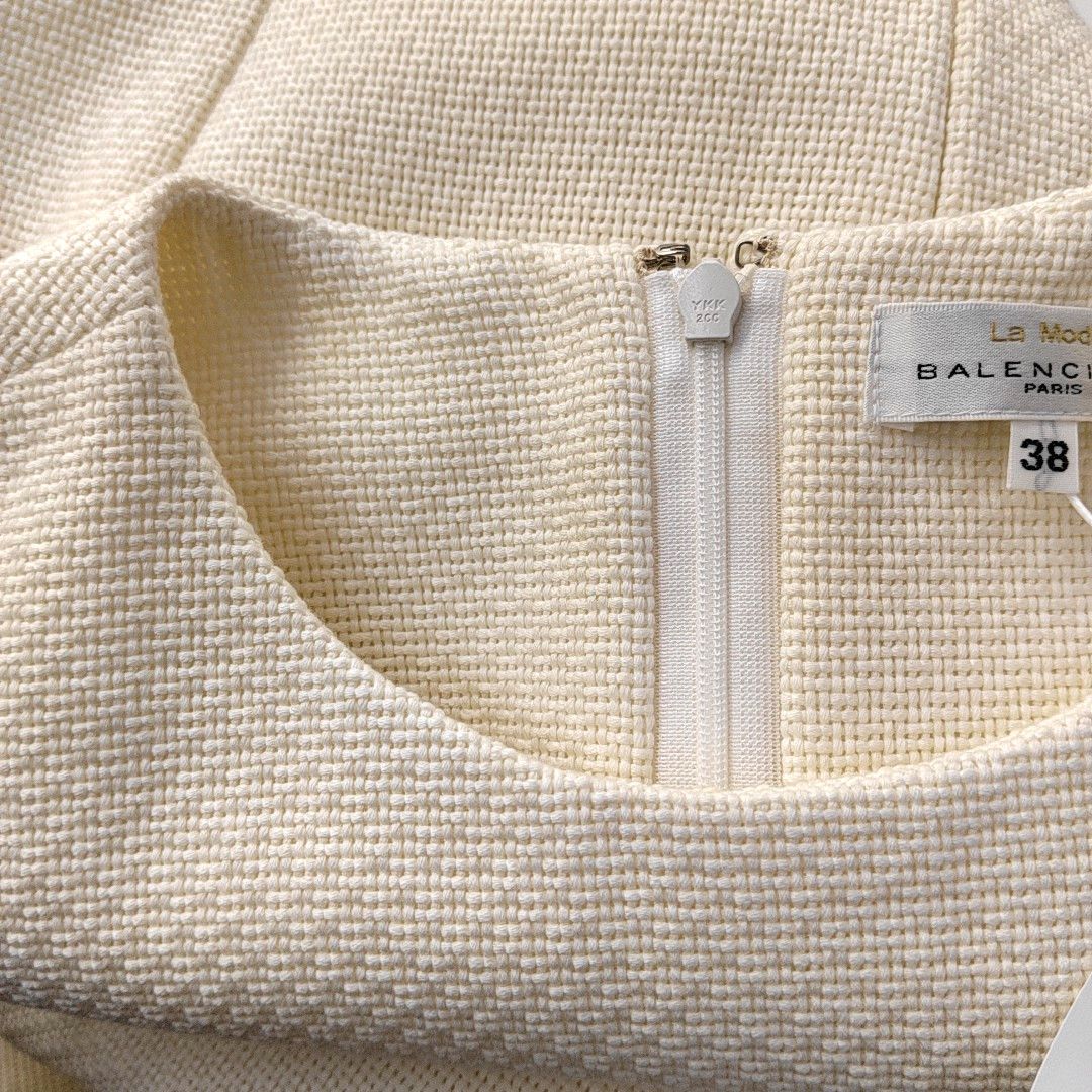 Balenciaga Balenciaga Beige Cotton Sleeveless Dress Size 38 Size S / US 4 / IT 40 - 5 Thumbnail