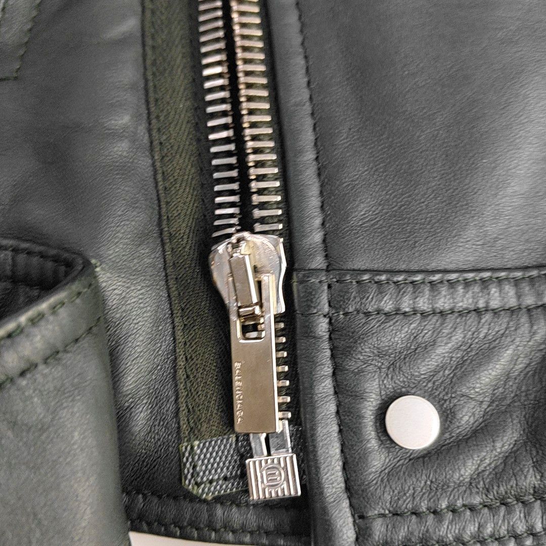 Balenciaga Balenciaga Green Lambskin Biker Jacket Size 34 Size XS / US 0-2 / IT 36-38 - 7 Thumbnail