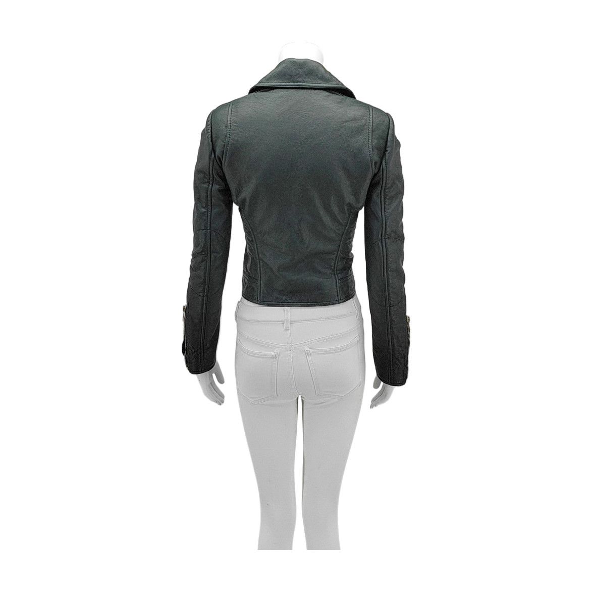 Balenciaga Balenciaga Green Lambskin Biker Jacket Size 34 Size XS / US 0-2 / IT 36-38 - 2 Thumbnail