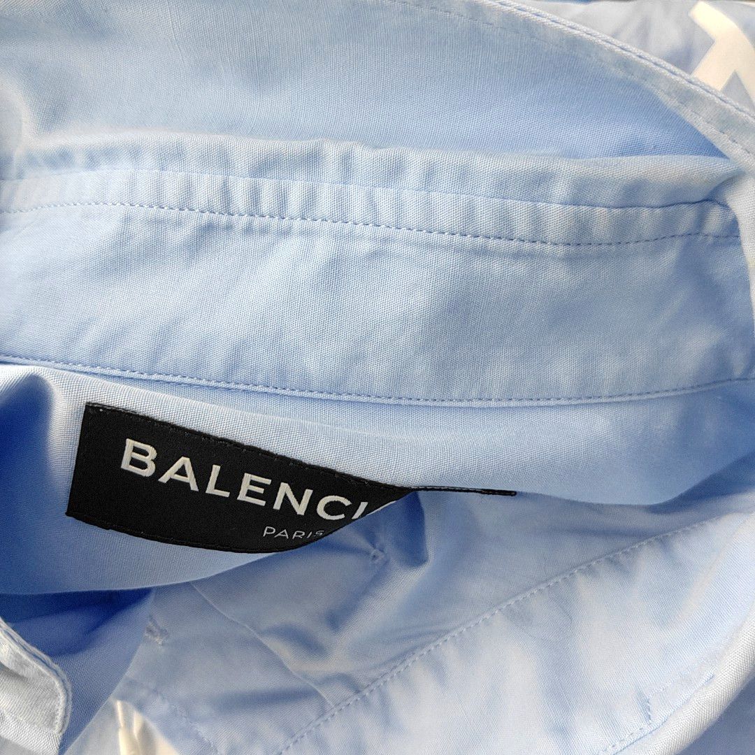 Balenciaga Balenciaga Logo Print Button Up Shirt Size L Size US L / EU 52-54 / 3 - 6 Thumbnail